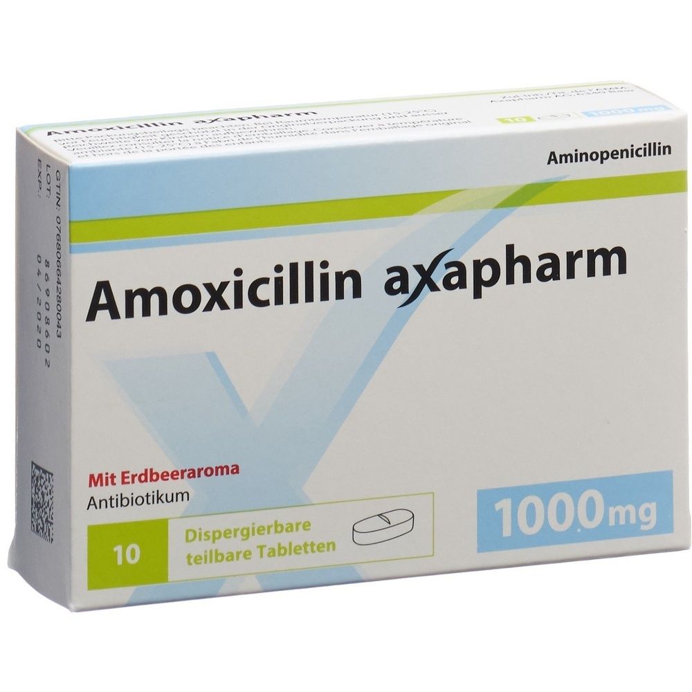 AMOXICILLIN Axapharm Disp Tabl 1000 mg SDO