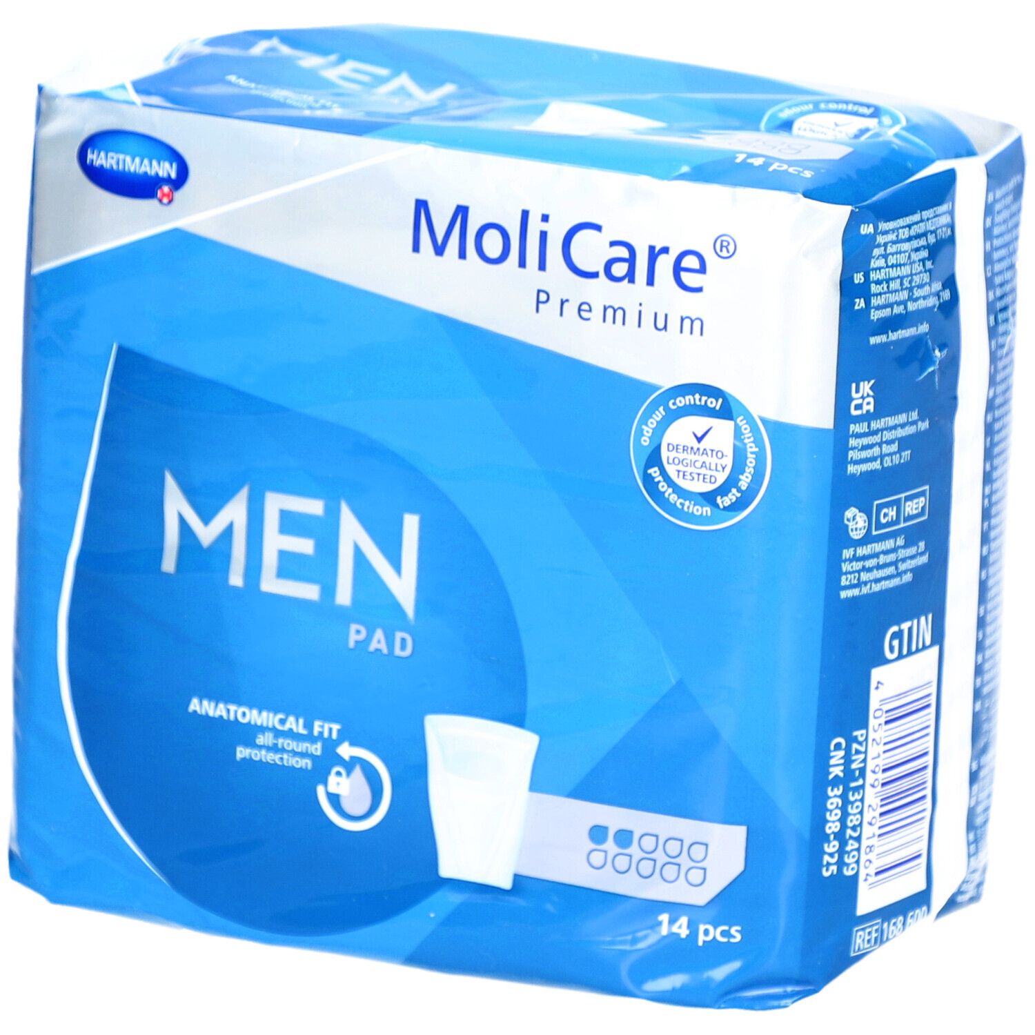 MoliCare Premium MEN Pad 2 Tropfen, speziell für Männer geformte Einlagen bei mittlerer Blasenschwäche