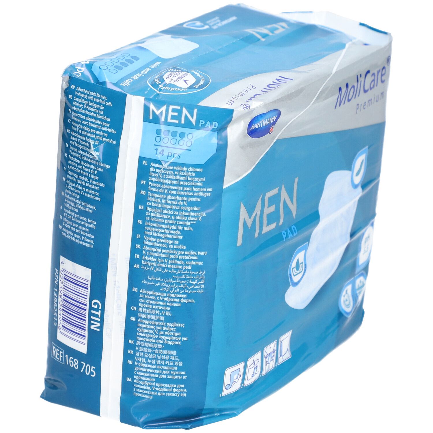 HARTMANN Molicare® Premium Men Pad - Protection absorbantes pour hommes, en forme de poche - 4 gouttes