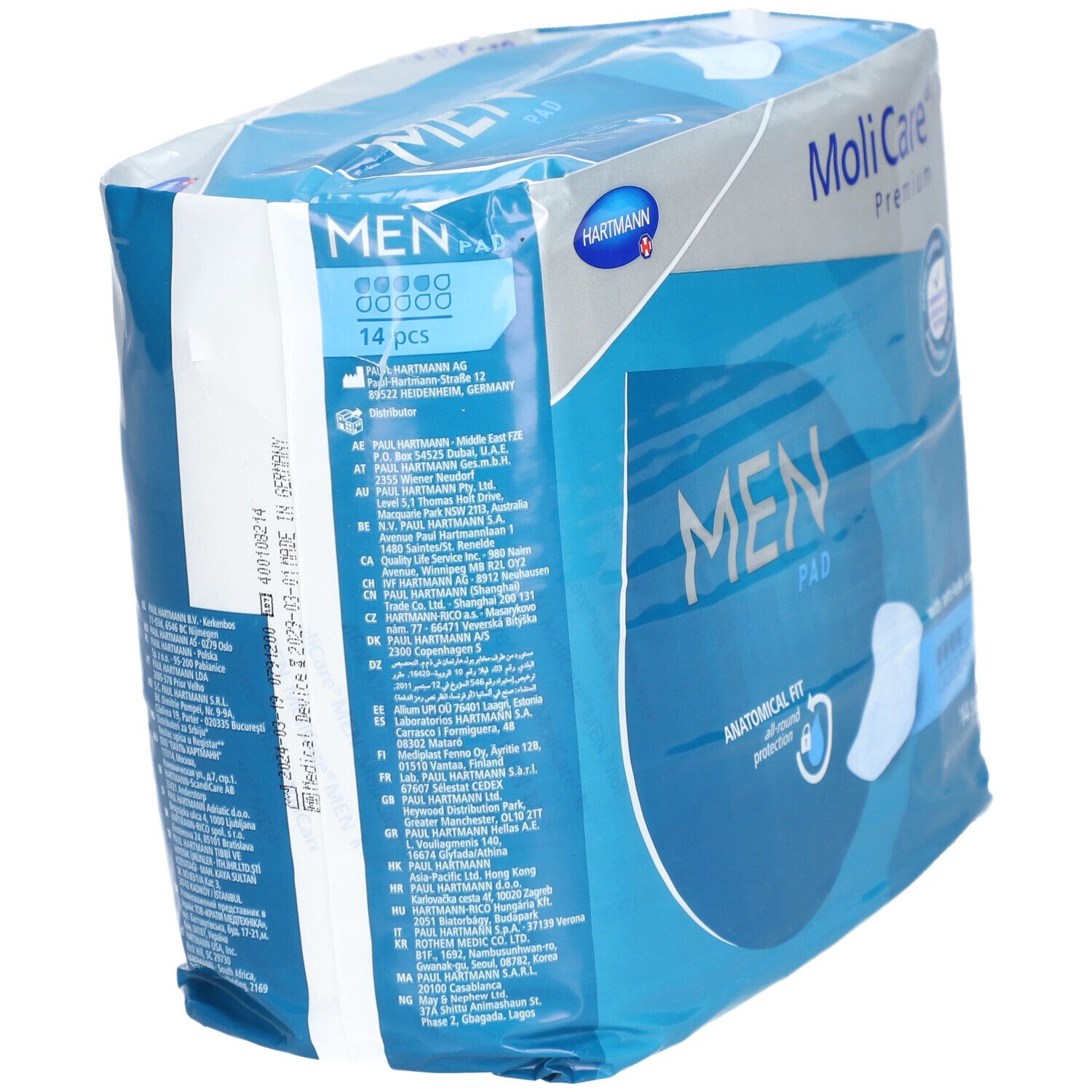 HARTMANN Molicare® Premium Men Pad - Protection absorbantes pour hommes, en forme de poche - 4 gouttes