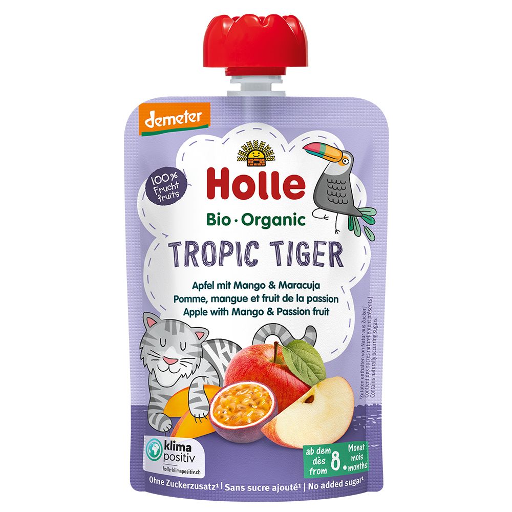 HOLLE Tropic Tiger - Gourde pomme, mangue et fruit de la passion