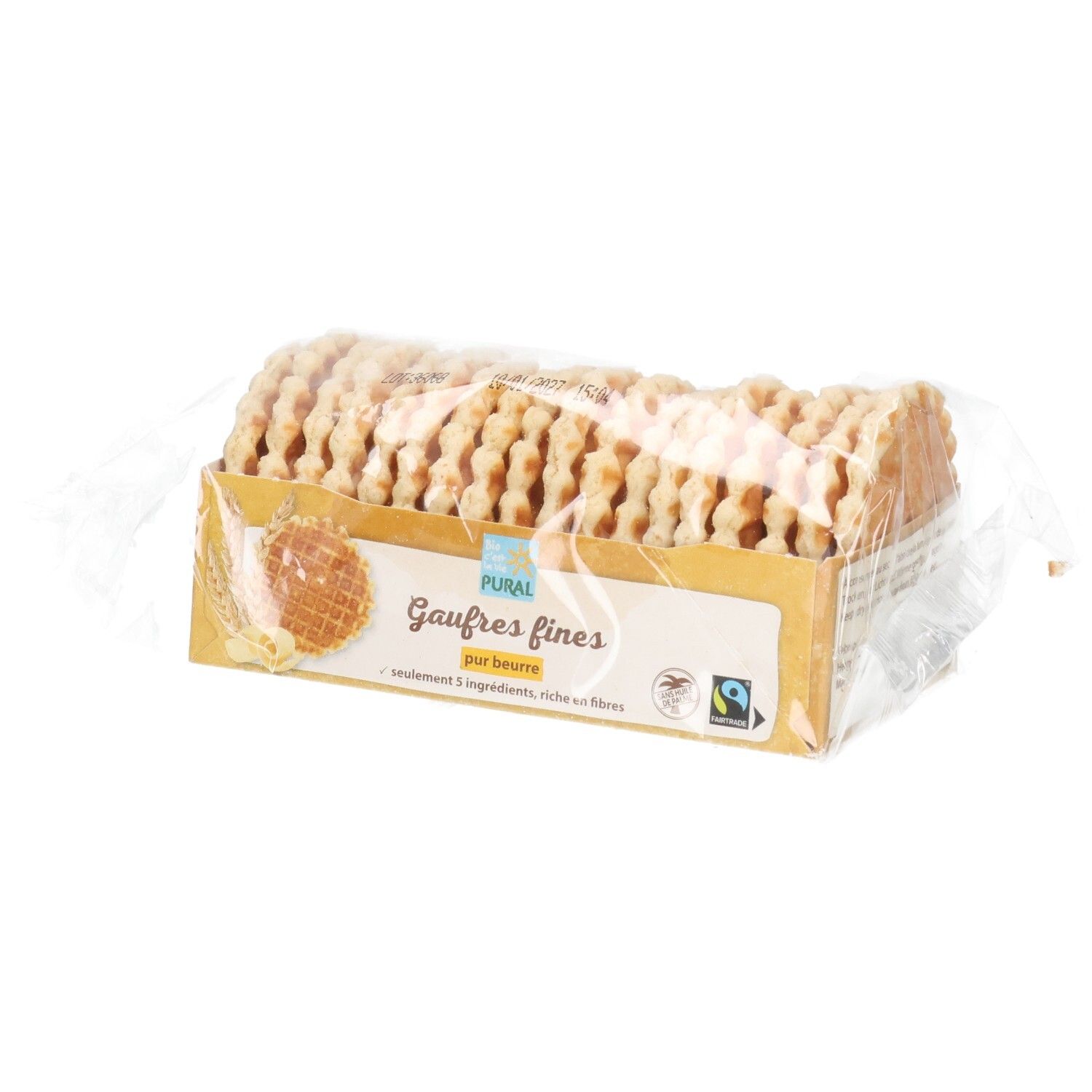 Pural Knusperwaffeln mit Butter, 10 Stück, mit Fairtrade-Siegel.