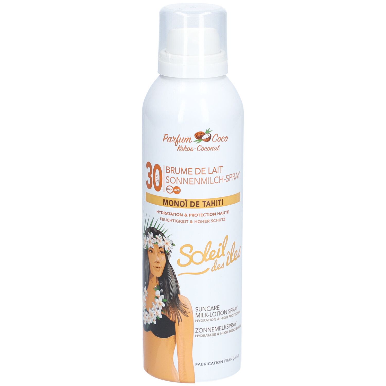 SOLEIL DES ÎLES Brume de lait hydratation SPF30 parfum coco