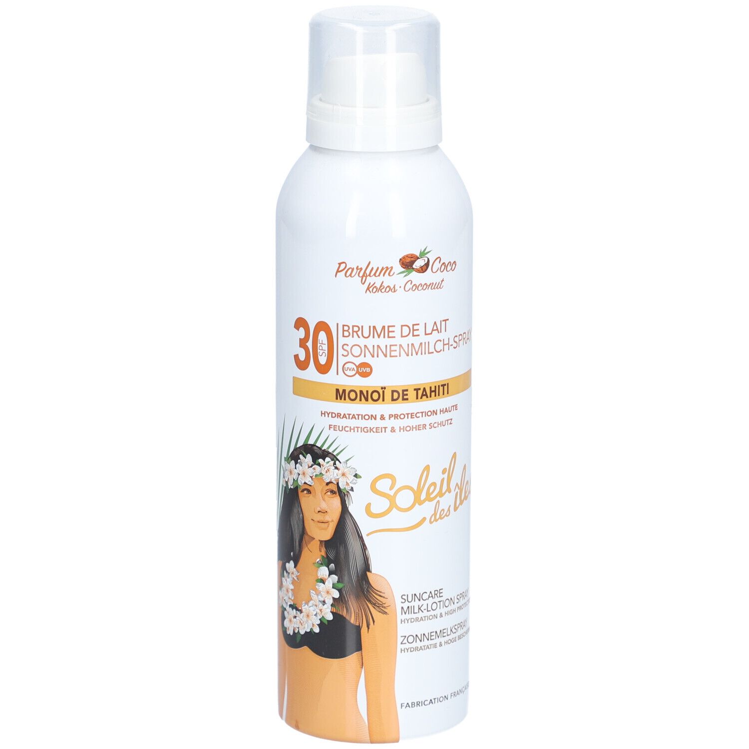 SOLEIL DES ÎLES Brume de lait hydratation SPF30 parfum coco