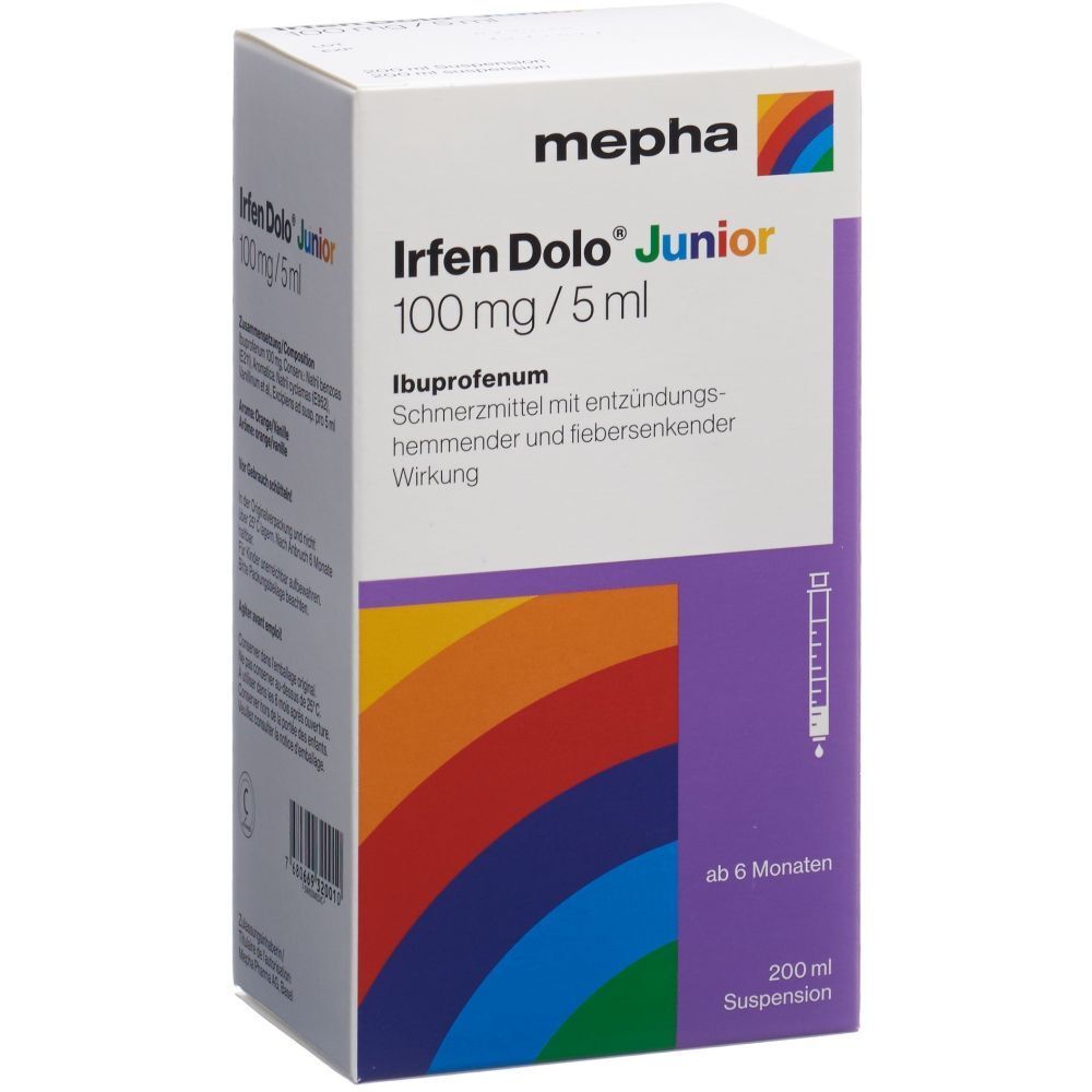 IRFEN DOLO Junior Susp 100 mg/5ml Fl 200 ml