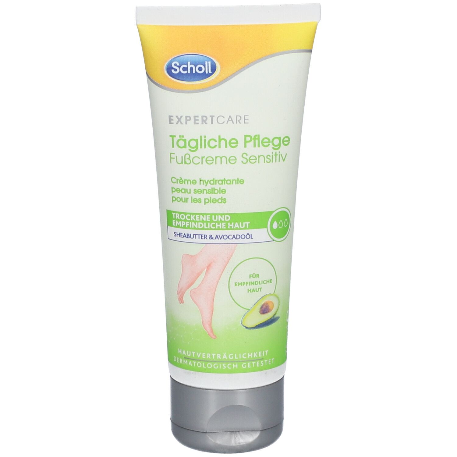 SCHOLL Expert Care Crème hydratante peau sensible pour les pieds