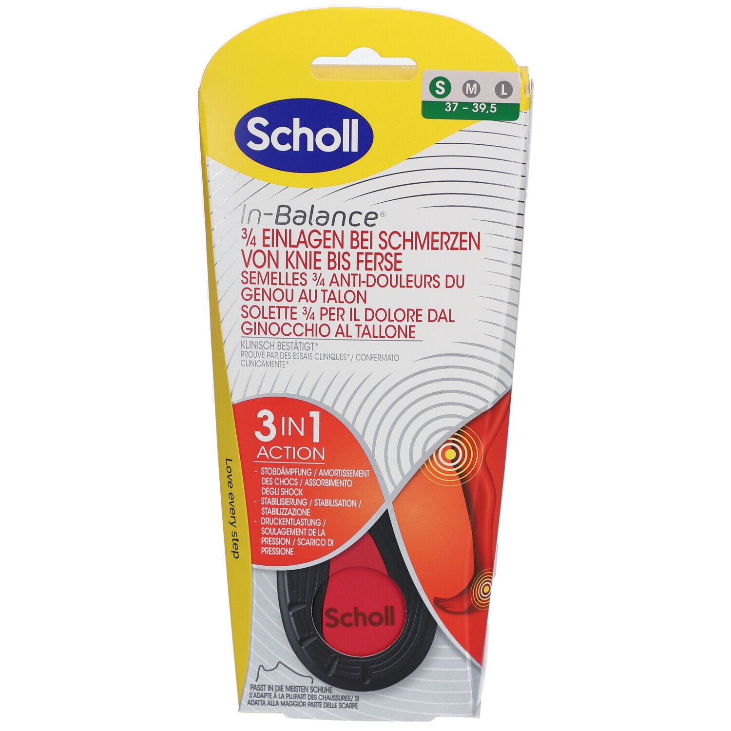 Scholl® In-Balance Einlegesohlen bei Schmerzen von Knie bis Ferse 37-39