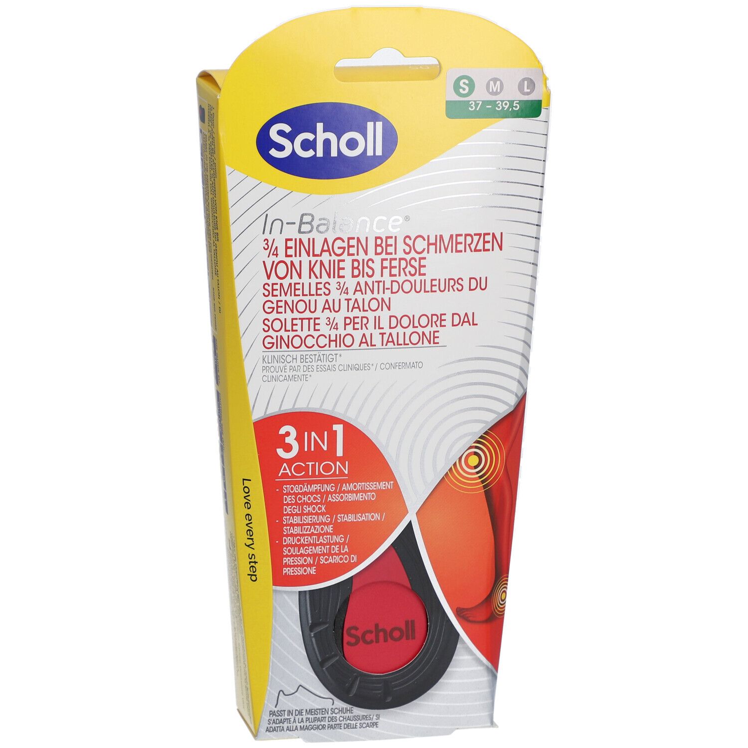 Scholl® In-Balance Einlegesohlen bei Schmerzen von Knie bis Ferse 37-39
