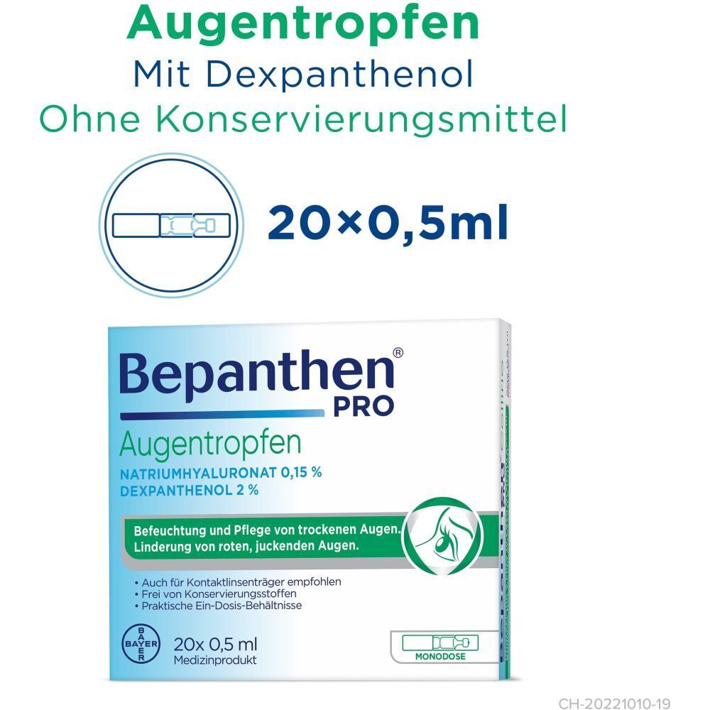 Bepanthen® PRO Collyre monodose pour l'humidification des yeux