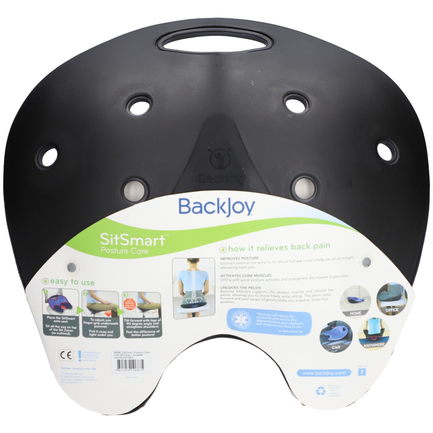 BACKJOY SitSmart Posture Care - Assise Érgonomique - Onyx