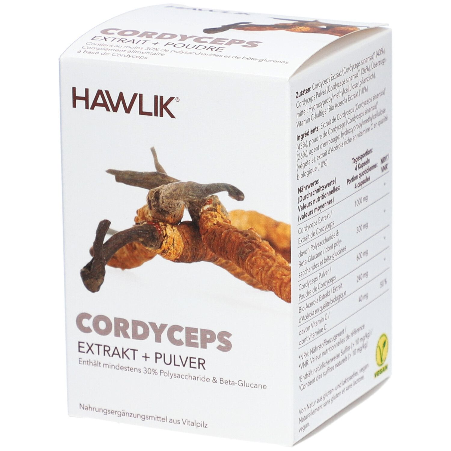 HAWLIK Cordyceps Extrakt + Pulver Kaps 120 Stk