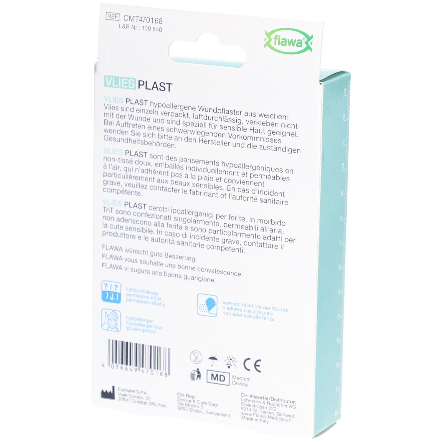 flawa® Vlies Plast Pansement doux et hypoallergéniques 10 x 15 cm