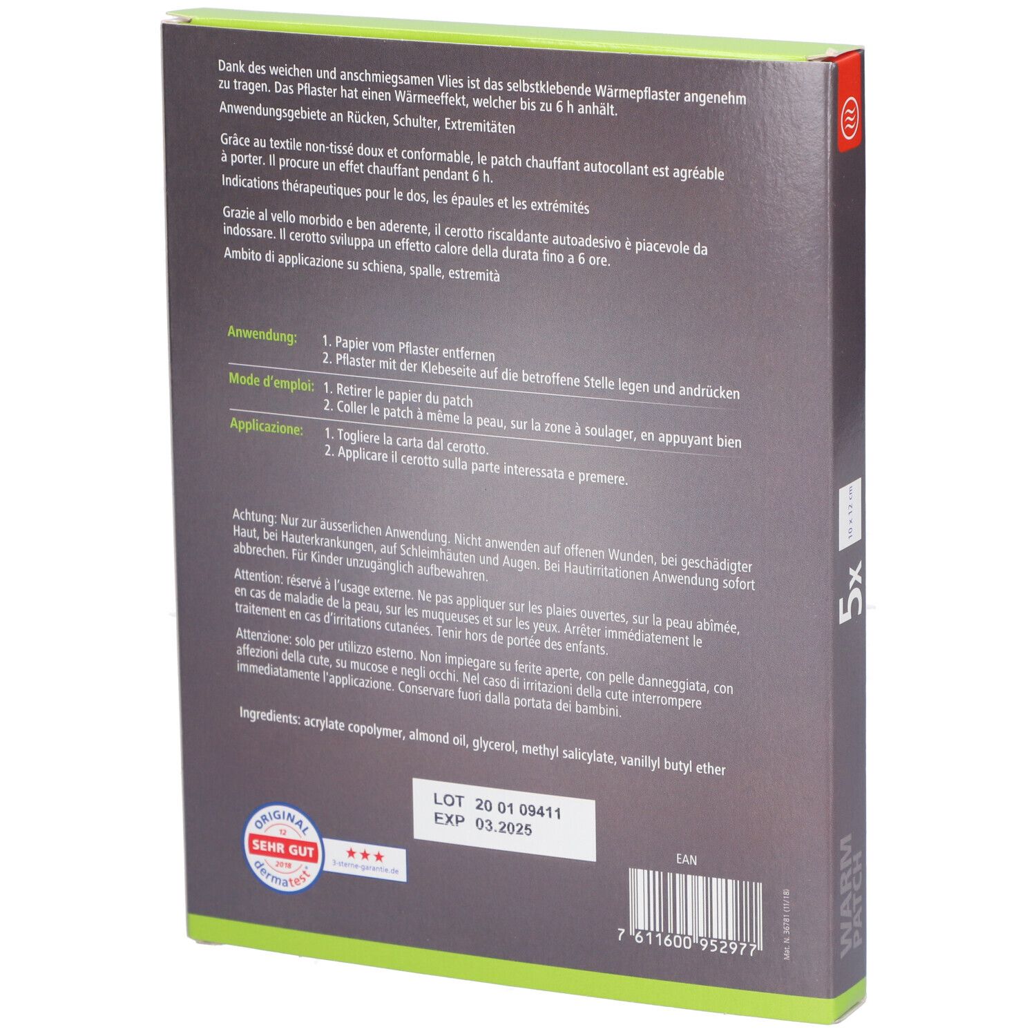 HARTMANN Dermaplast® Aktiv Wärmepflaster 10 - 12 cm