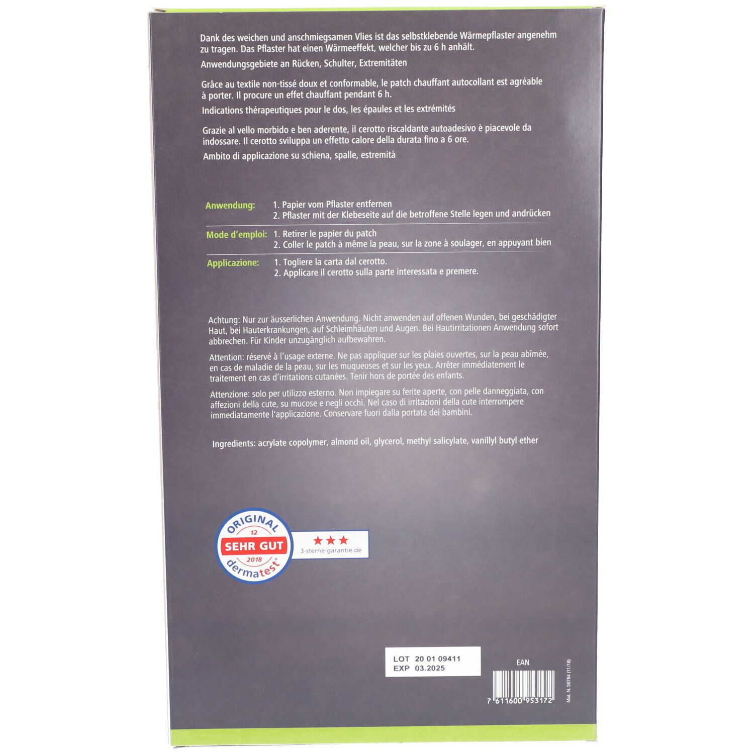 HARTMANN Dermaplast® Active Warm Patch 15 x 12,8 x 25,5 cm