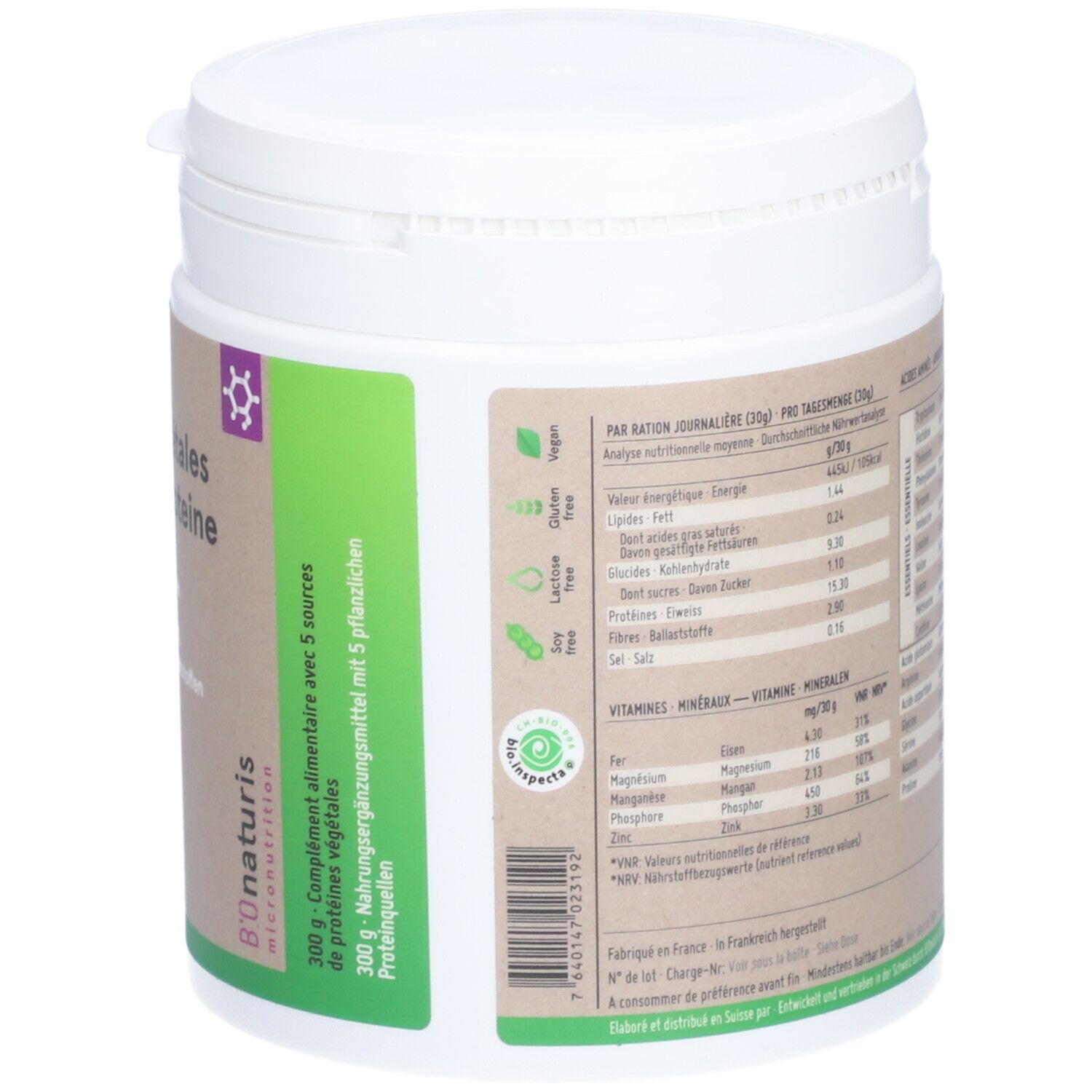 BIONATURIS Pflanzliche Proteine Plv Ds 300 g