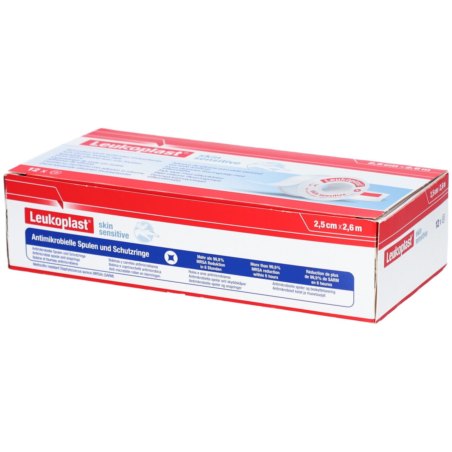 LEUKOPLAST skin sensitive Silik 2.5cmx2.6m 12 Stk