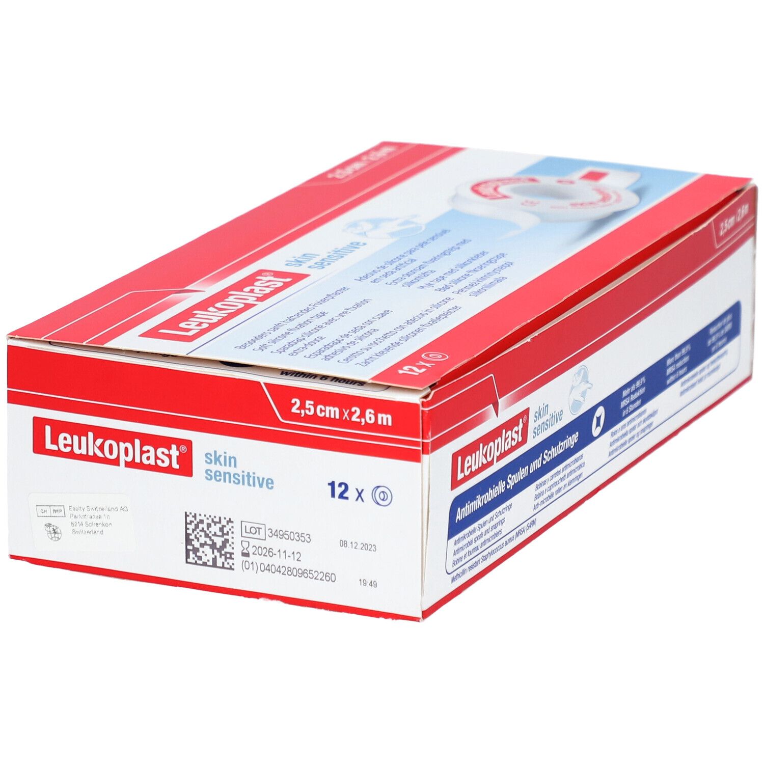 LEUKOPLAST skin sensitive Silik 2.5cmx2.6m 12 Stk