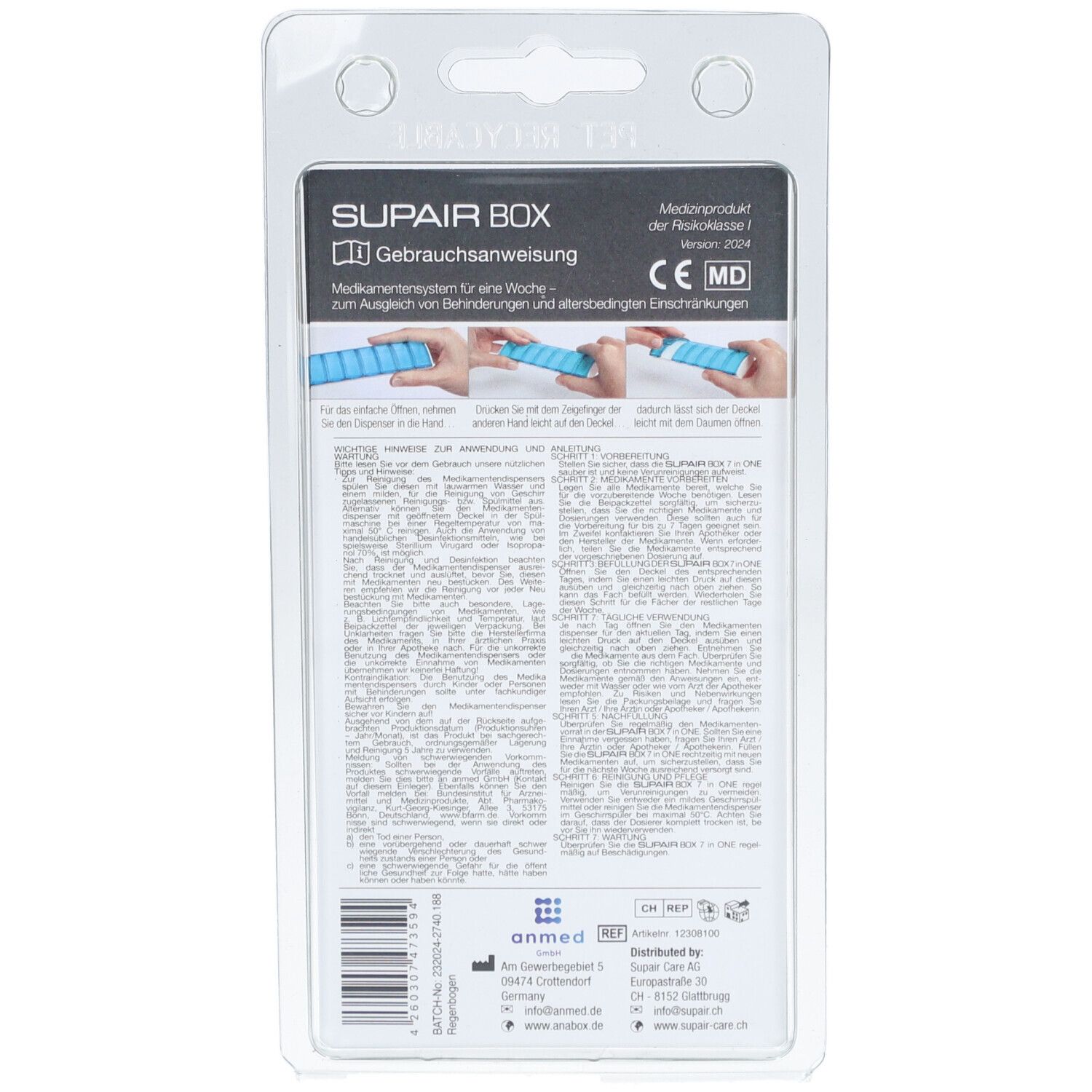 SUPAIRBOX 1x7 Wochendispenser D/F rainbow