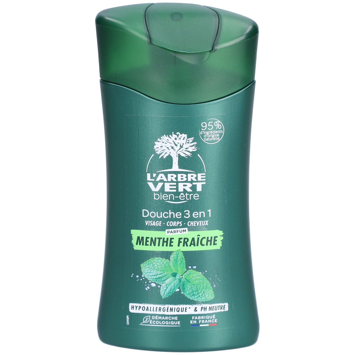 L'ARBRE VERT Ökologische Dusche & Shampoo Mann Frische Minze