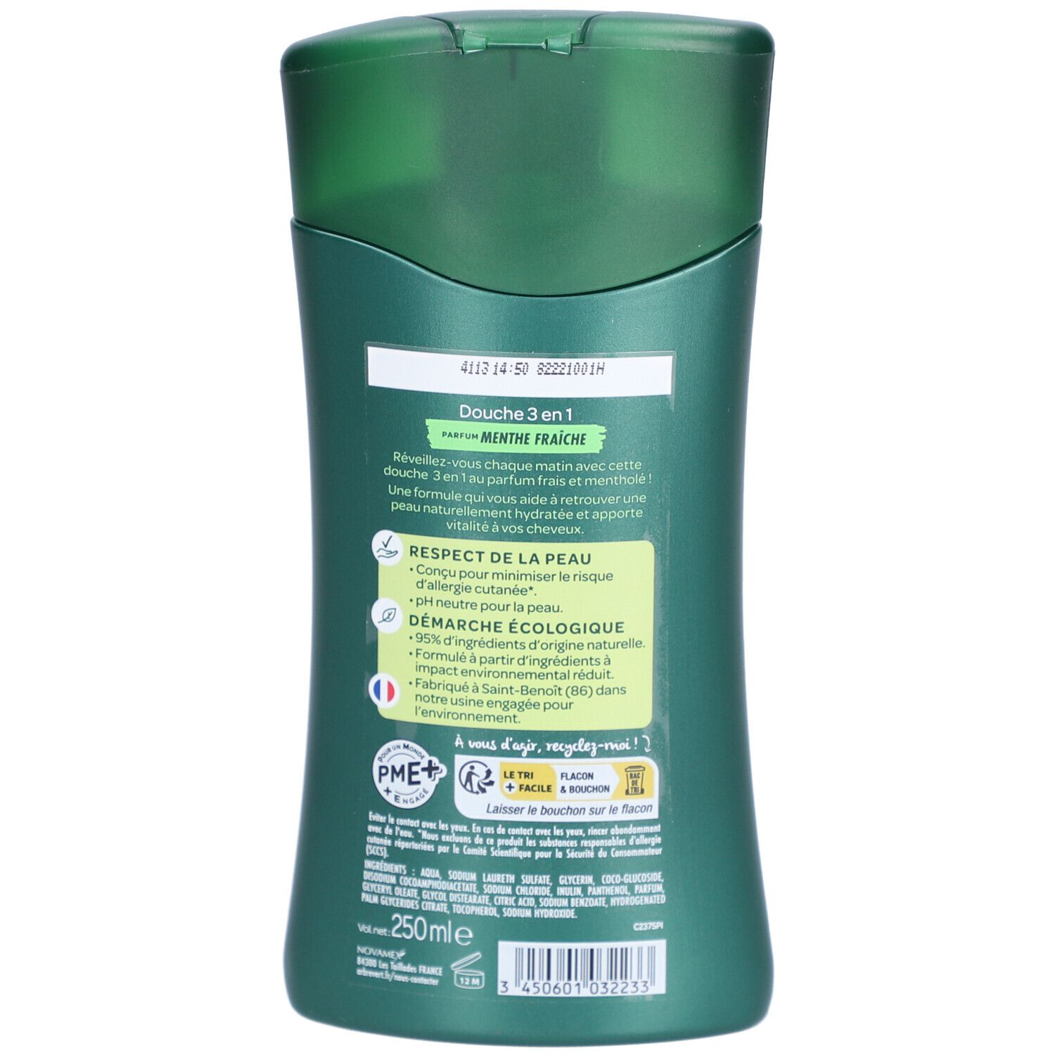 L'ARBRE VERT Ökologische Dusche & Shampoo Mann Frische Minze