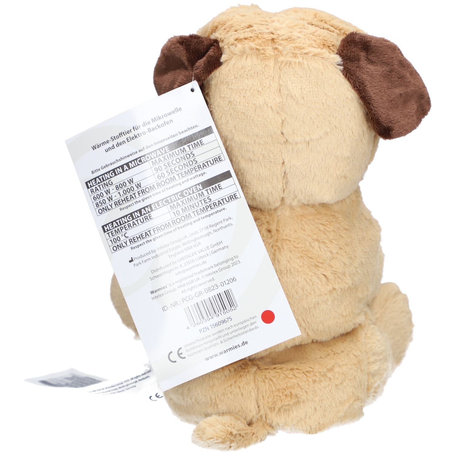 WARMIES® Peluche Chauffante Mops Beige