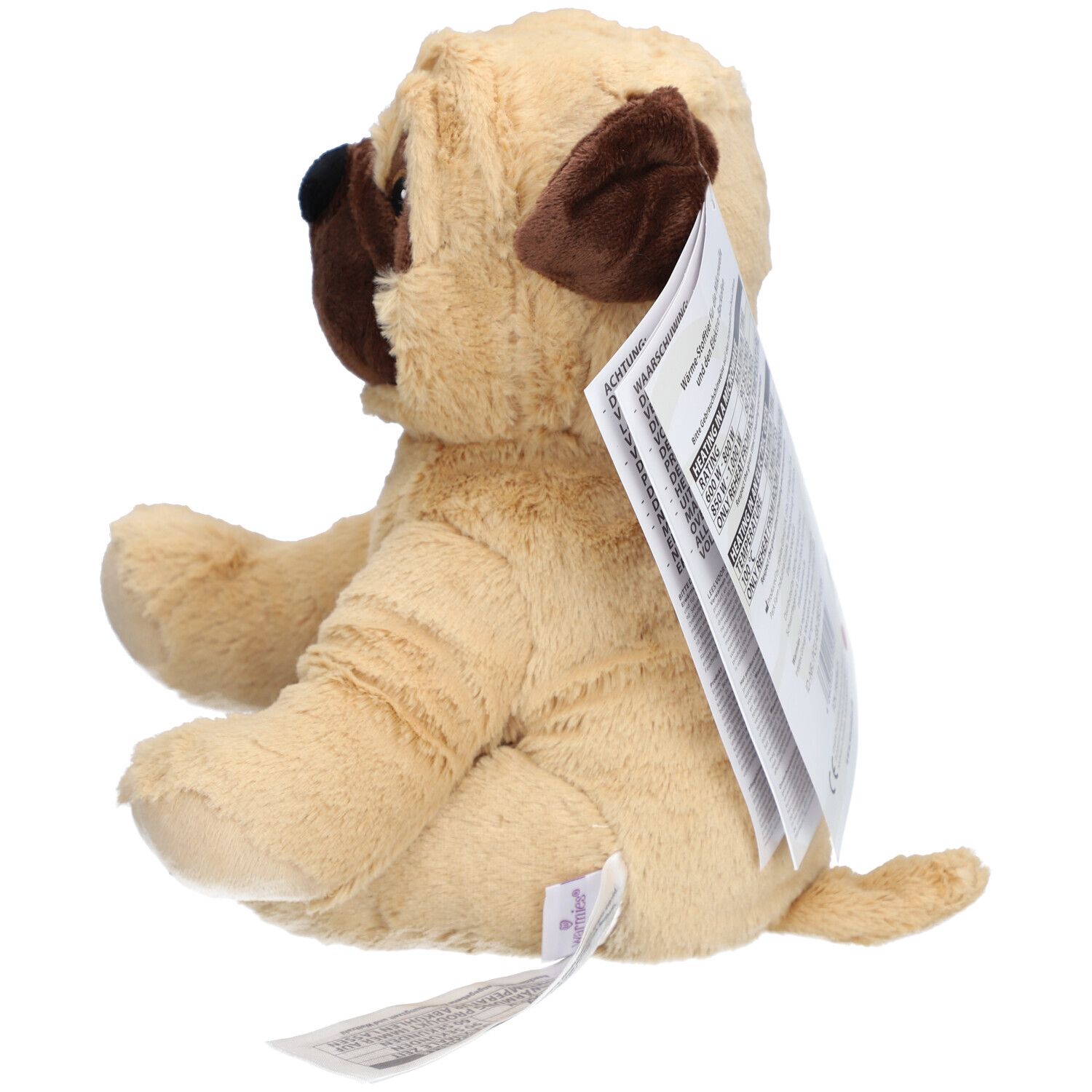 WARMIES® Peluche Chauffante Mops Beige