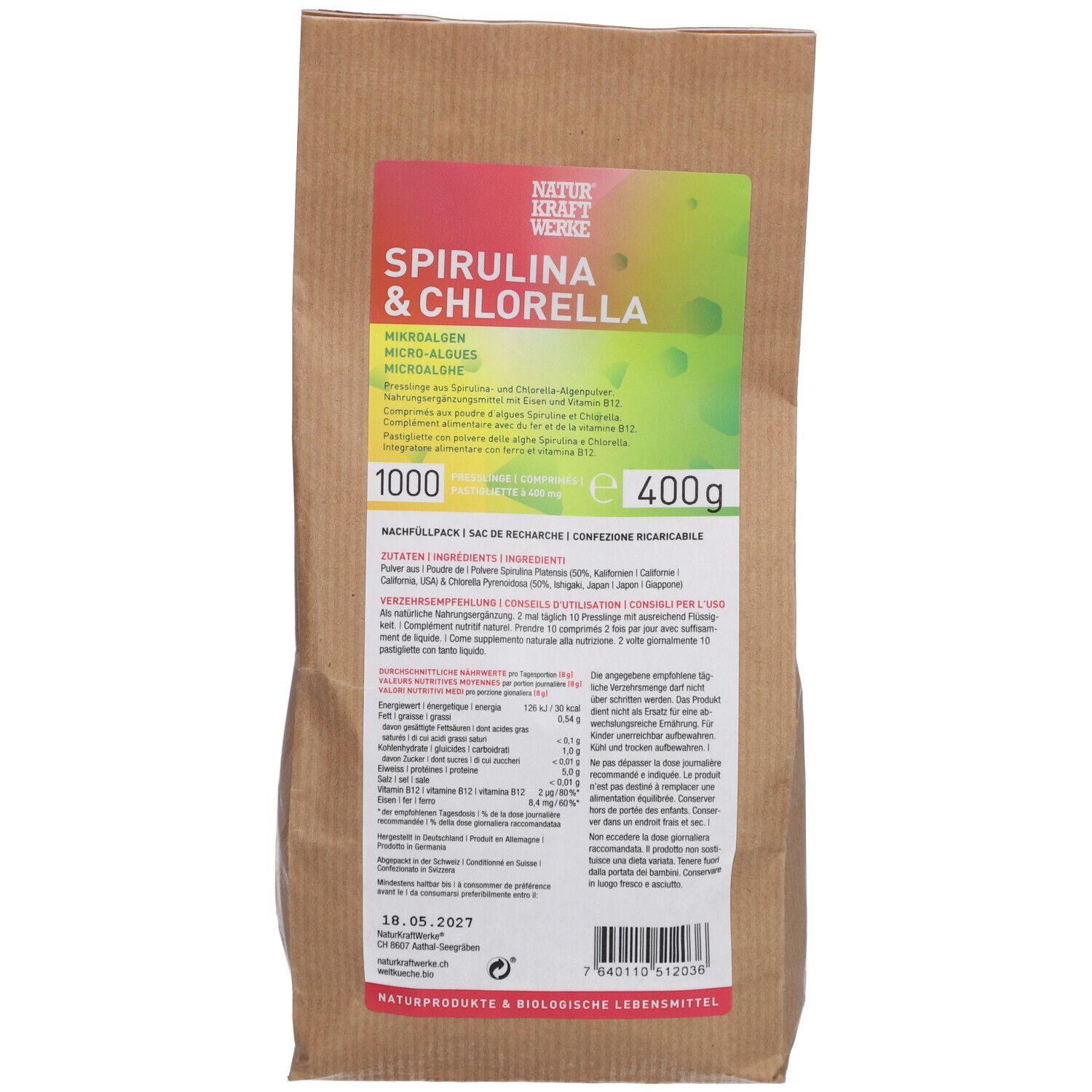 NATURKRAFTWERKE Spiruline & Chlorella - Mikroalgen