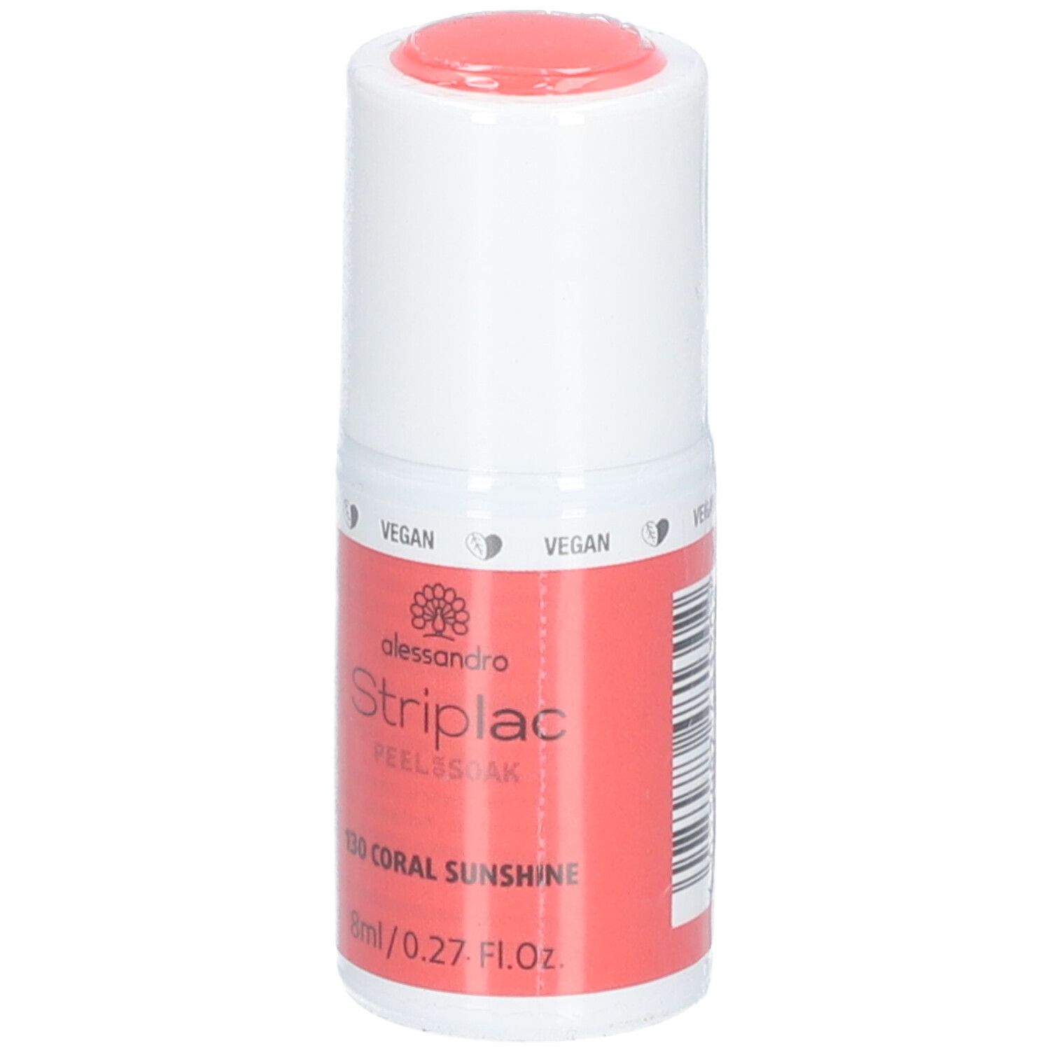 Alessandro International StripLac Peel or Soak 8 ml - 130 coral sunshine