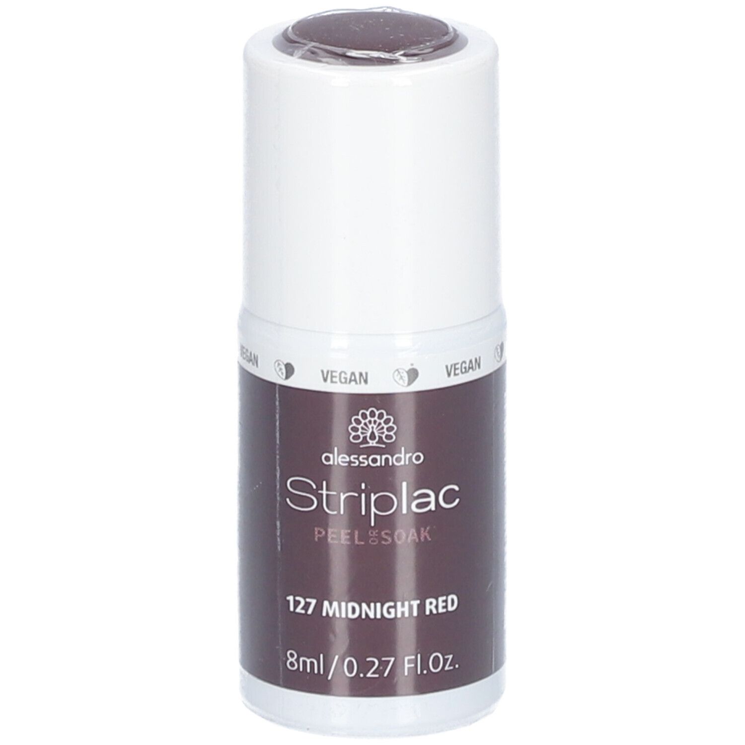 Alessandro International StripLac Peel or Soak 8 ml - 127 midnight red