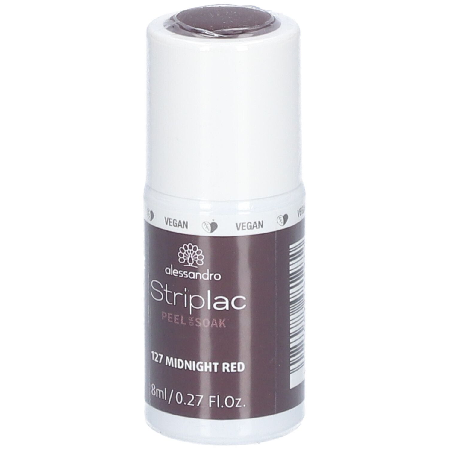 Alessandro International StripLac Peel or Soak 8 ml - 127 midnight red