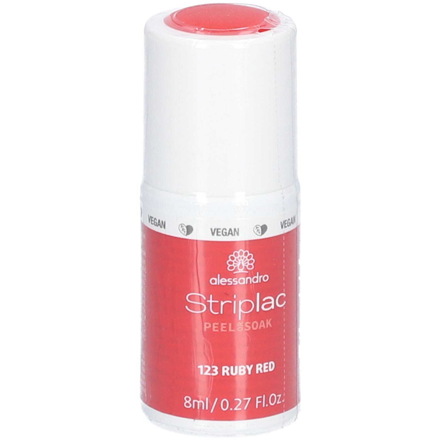 Alessandro International StripLac Peel or Soak 8 ml - 123 ruby red