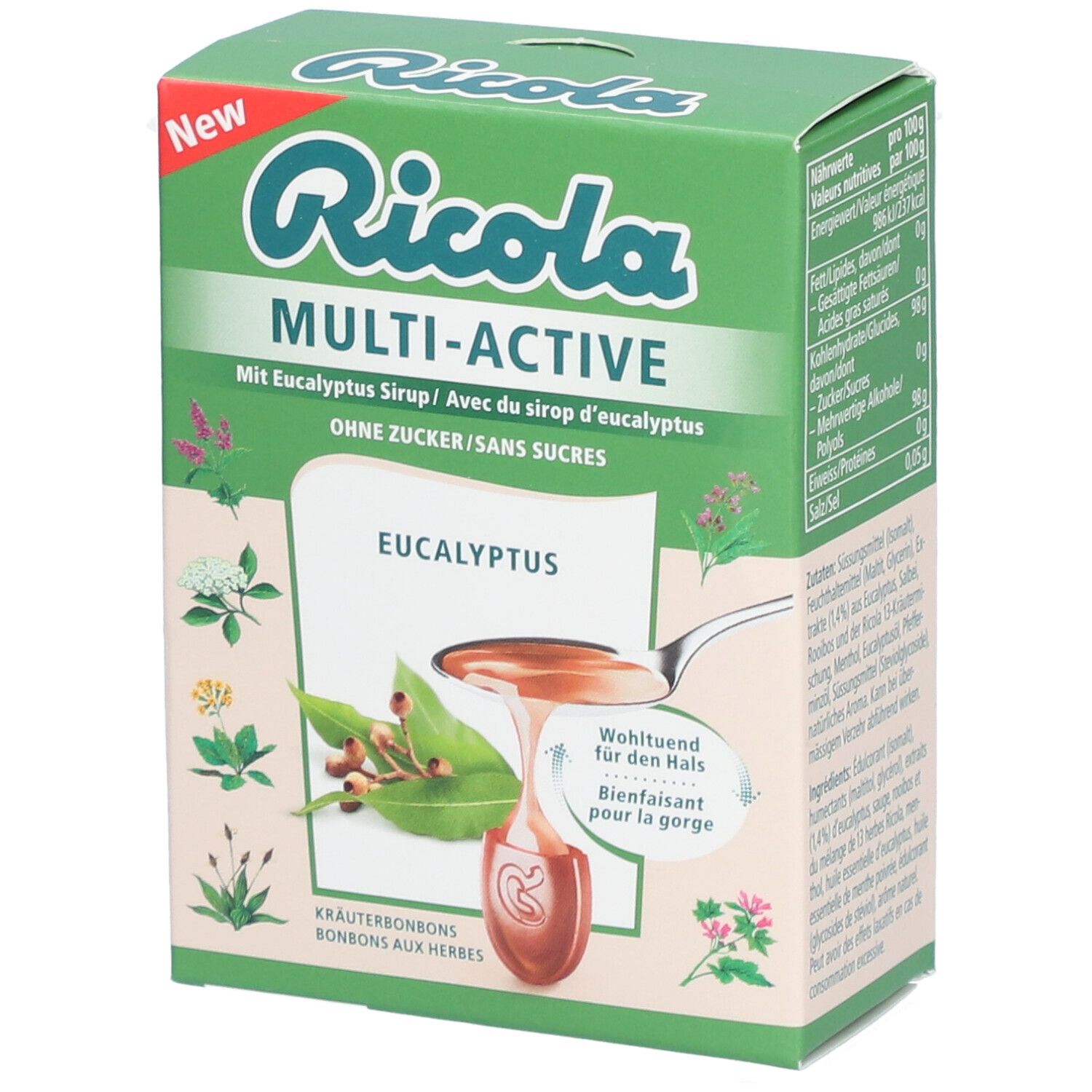 Ricola Multi-Active Bonbons aux herbes Eucalyptus