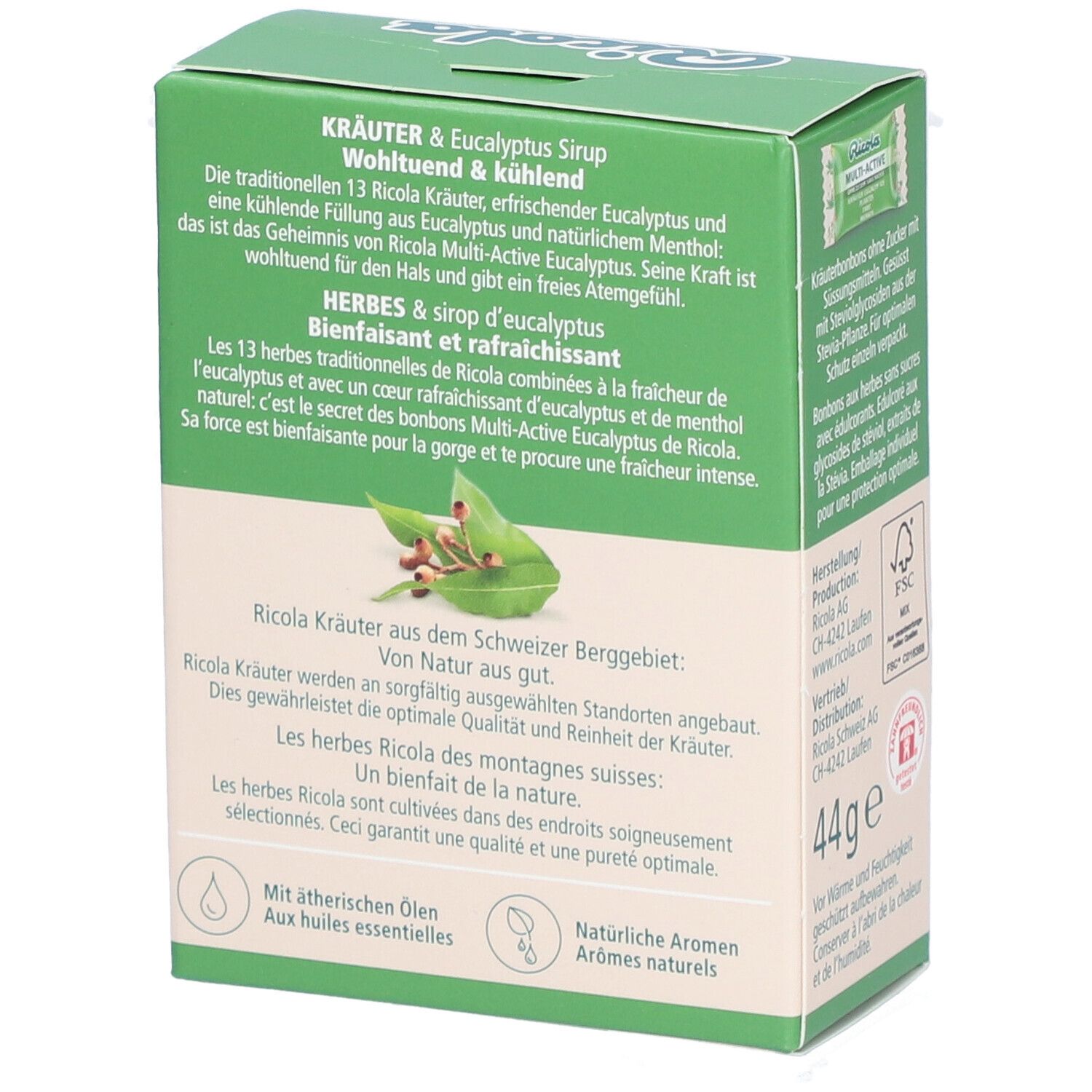 Ricola Multi-Active Bonbons aux herbes Eucalyptus