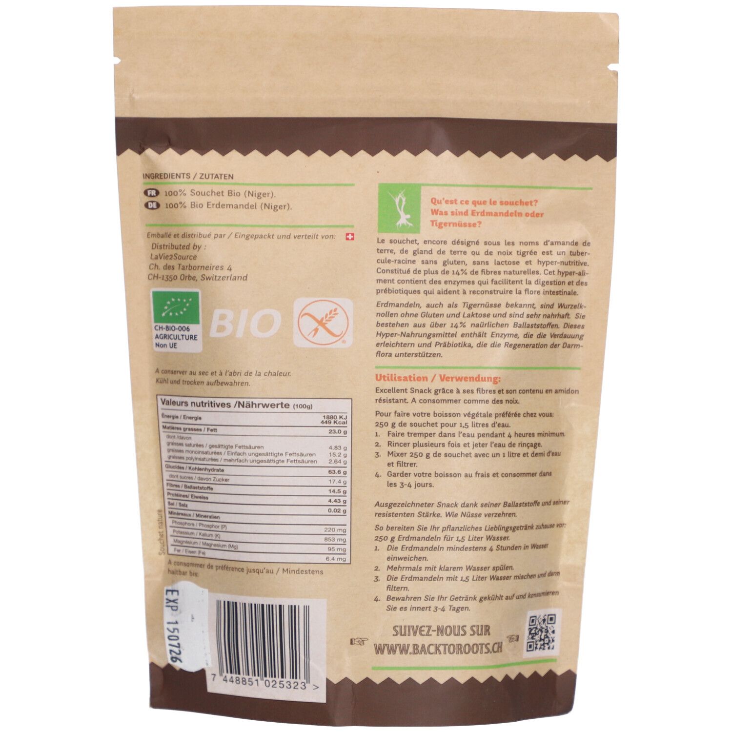 Back to Roots Souchet nature bio & vegan entier