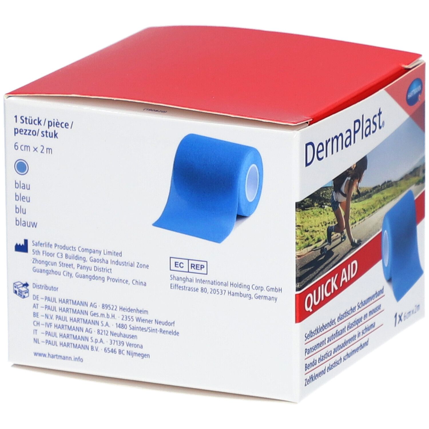 DermaPlast® Quick Aid selbstklebender elastischert Schaumverband  6 cm x 2 m