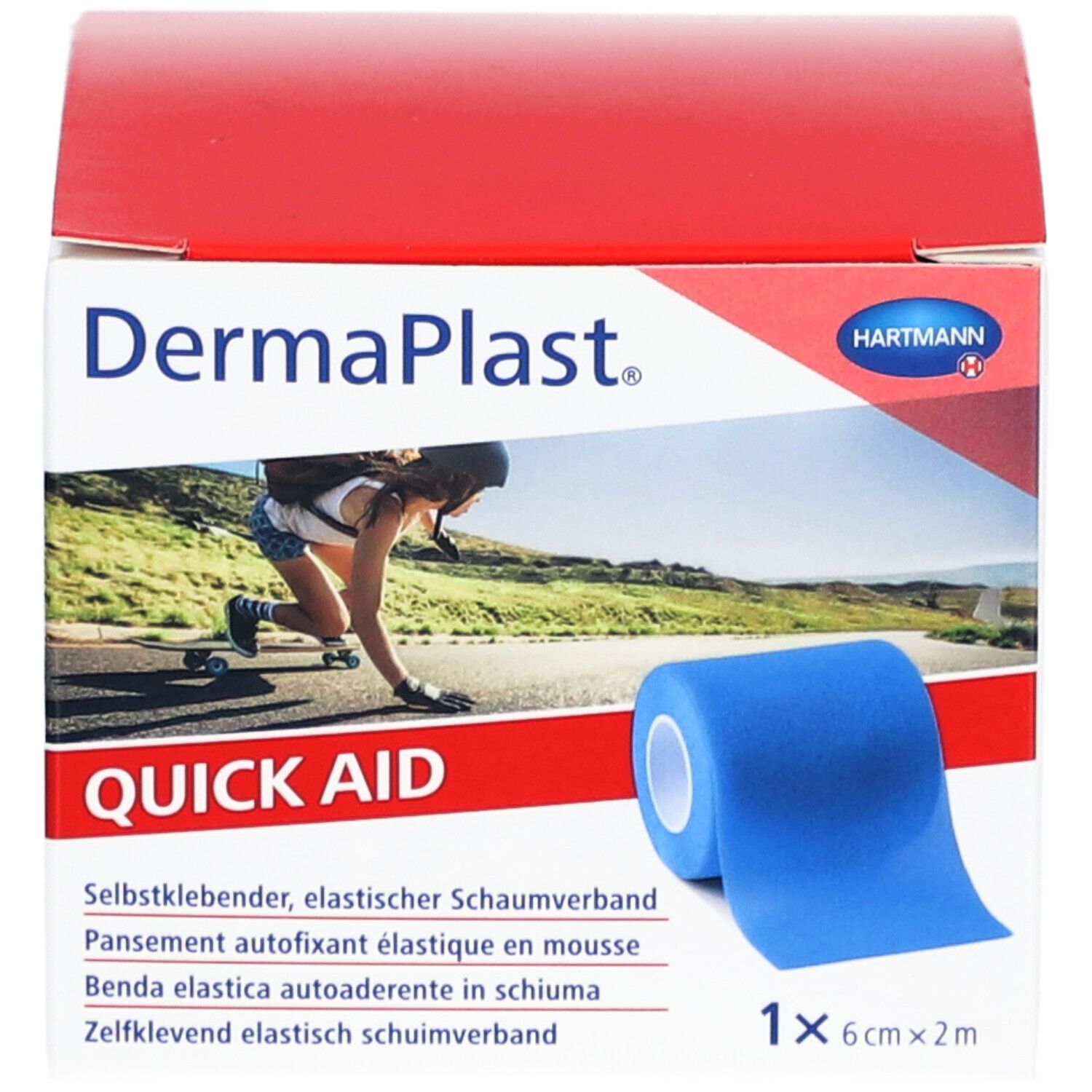 DermaPlast® Quick Aid selbstklebender elastischert Schaumverband  6 cm x 2 m