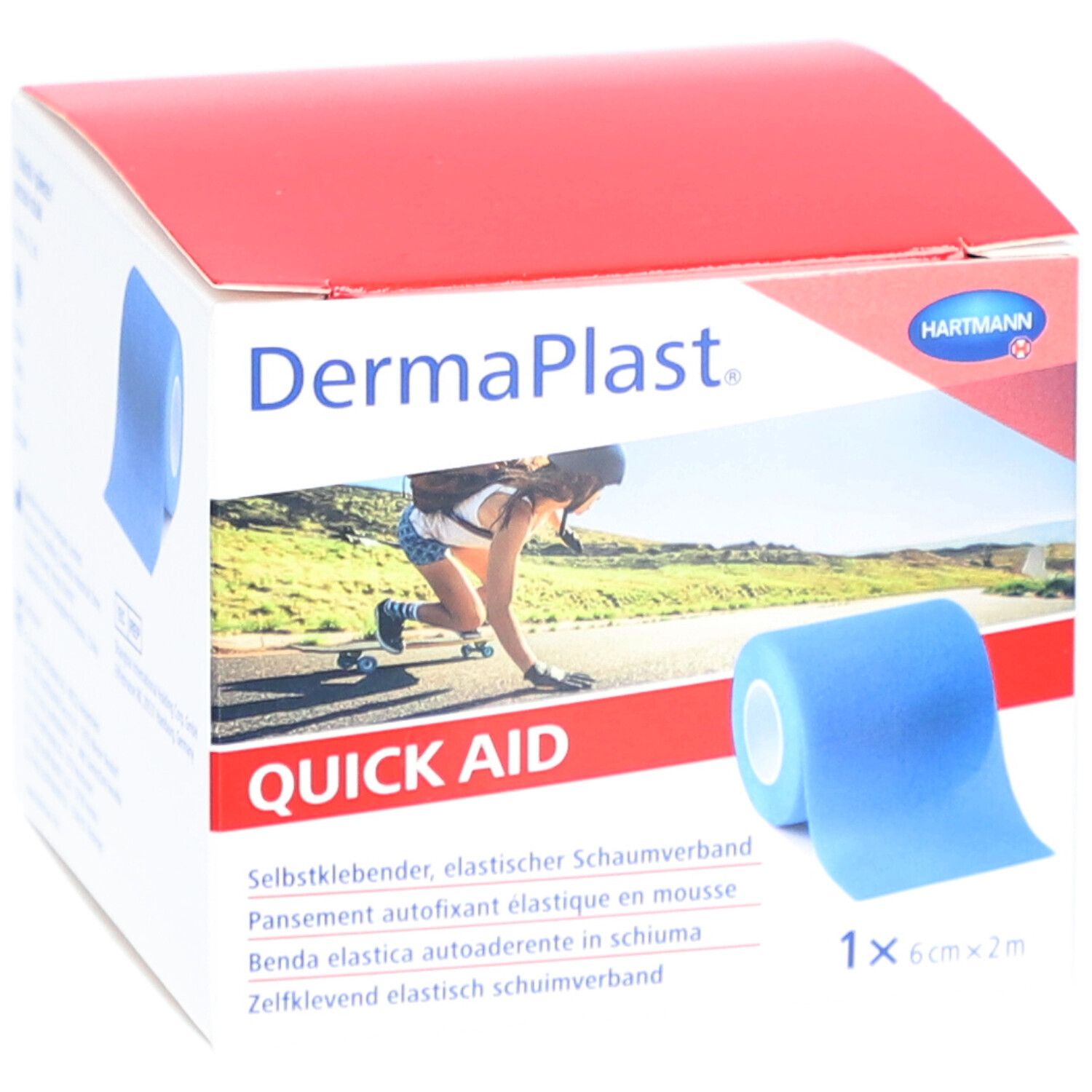 DermaPlast® Quick Aid selbstklebender elastischert Schaumverband  6 cm x 2 m