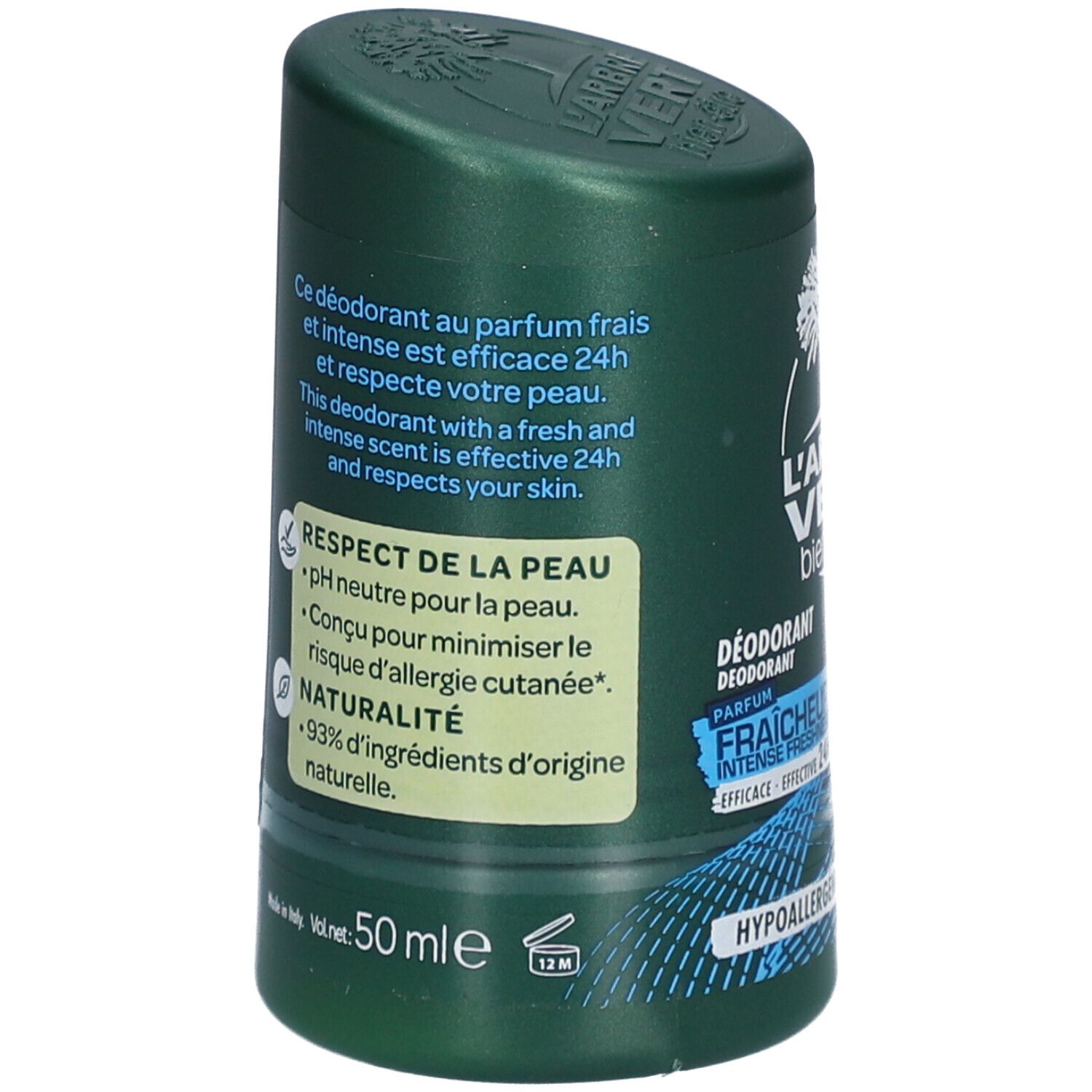 L'ARBRE VERT Déodorant écologique Homme Fraîcheur intense