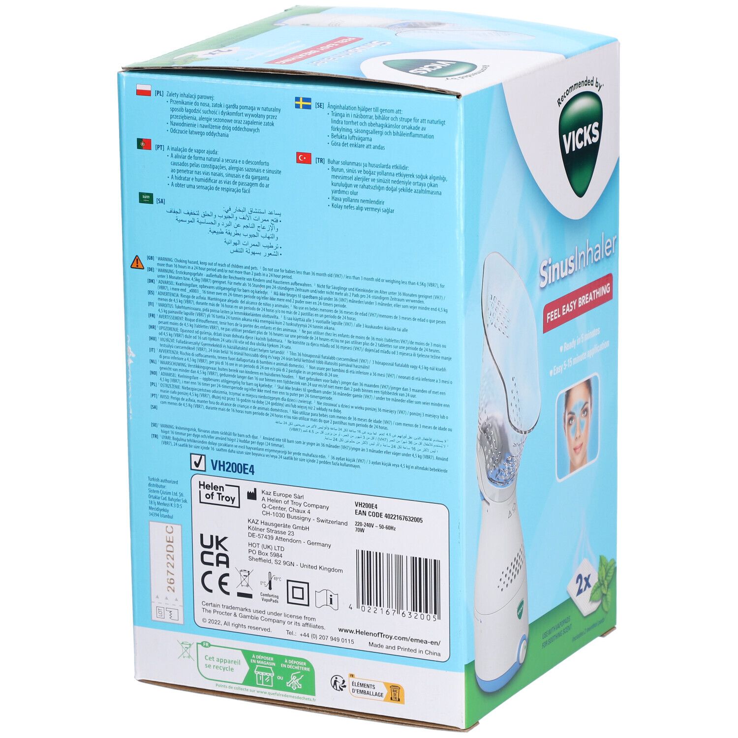 Vicks Sinus Inhalateur électrique VH200E4