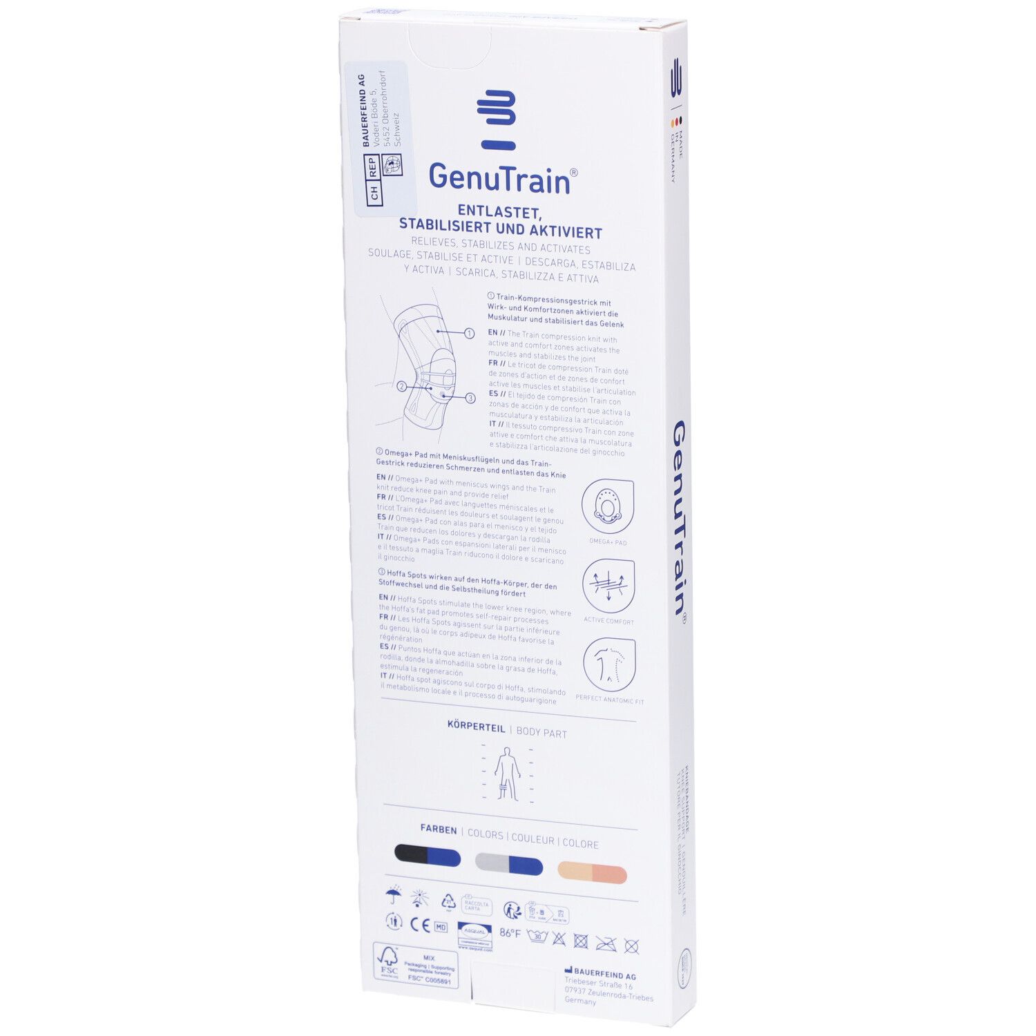 BAUERFEIND® GenuTrain Aktiv-, Patella- und Bandkniebandage Gr. 2 Beige