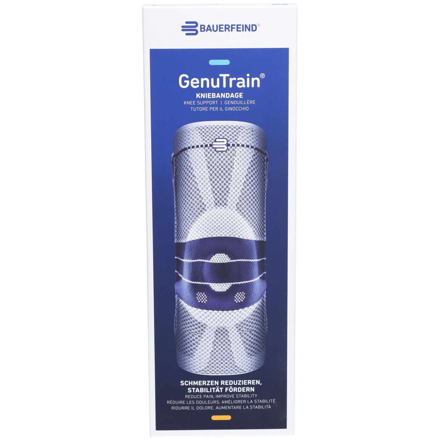BAUERFEIND® GenuTrain Aktiv-, Patella- und Bandkniebandage Gr. 3 Comfort Titan