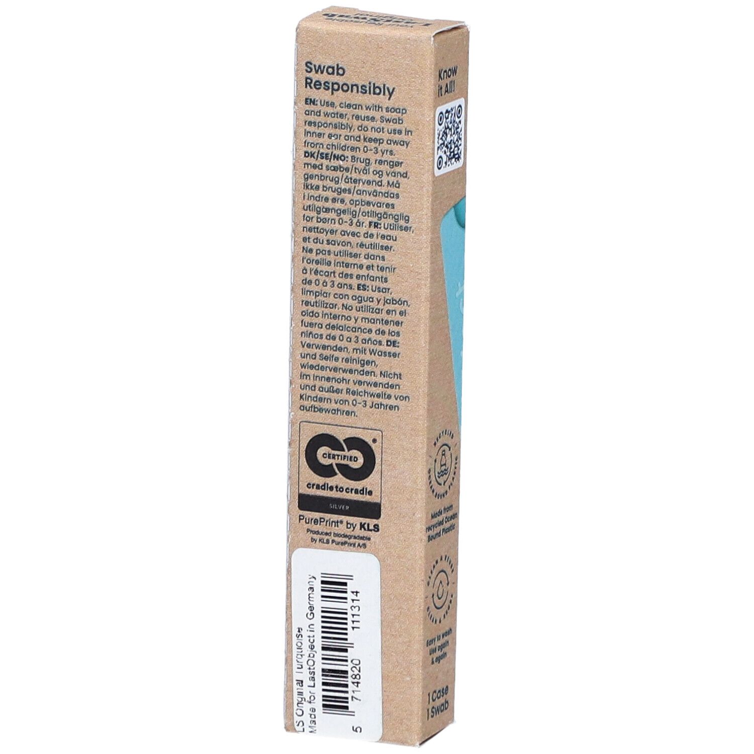 LASTSWAB Basic wiederverw Wattestäbchen türkis