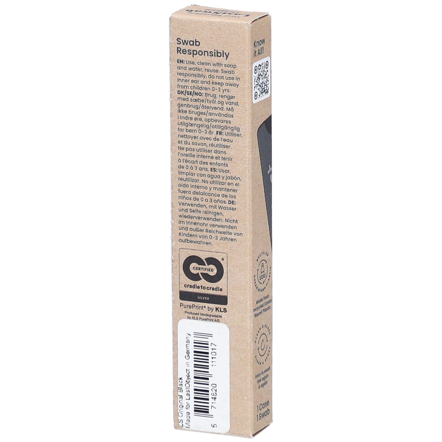 LASTSWAB Basic wiederverw Wattestäbchen schwarz