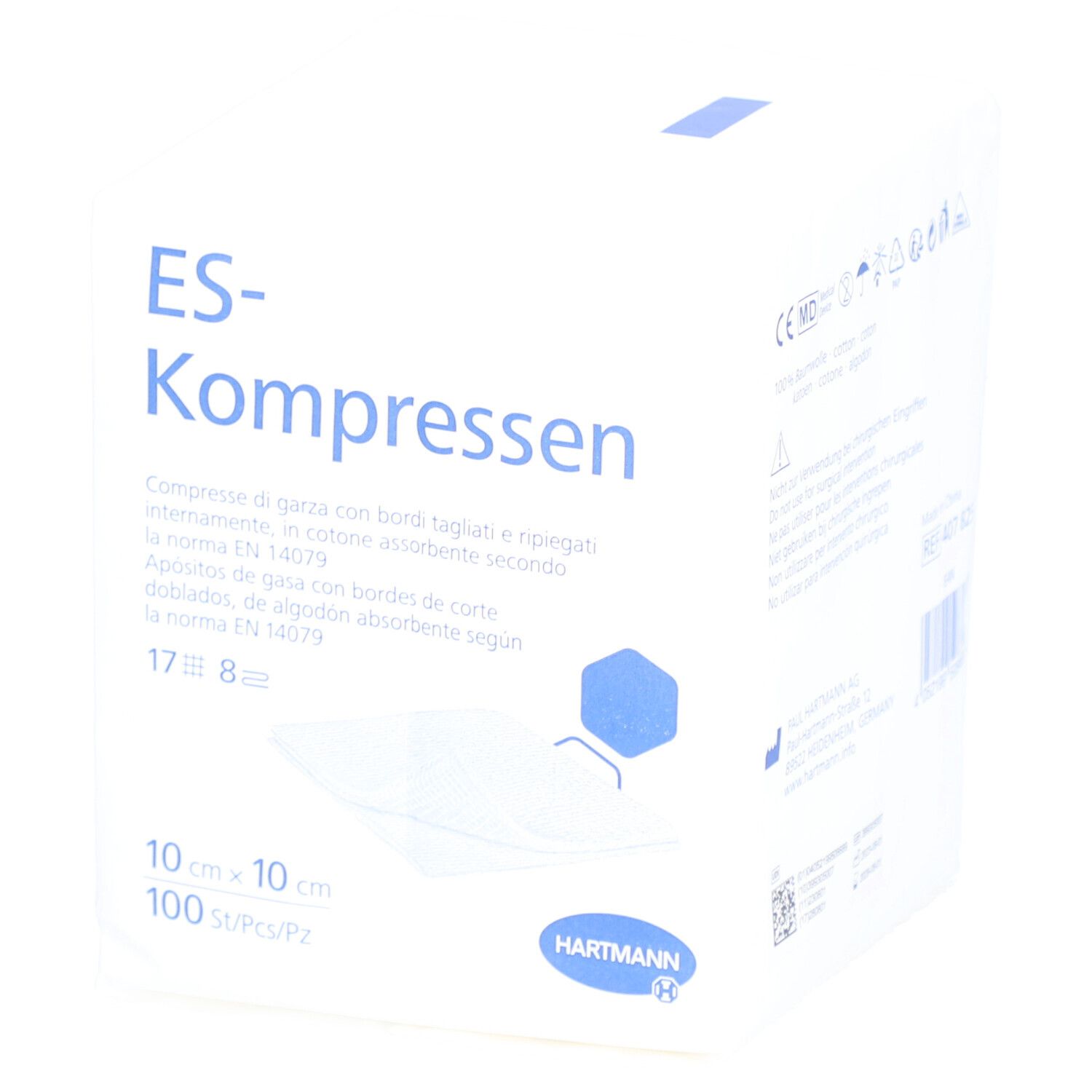 HARTMANN ES Compresses 8 couches 10 x 10 cm