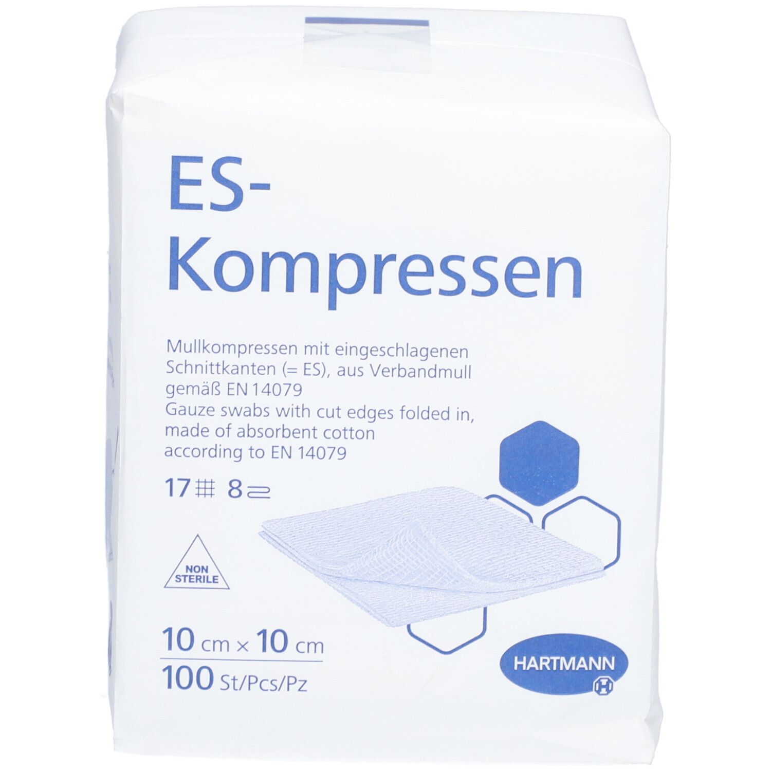 HARTMANN ES Compresses 8 couches 10 x 10 cm