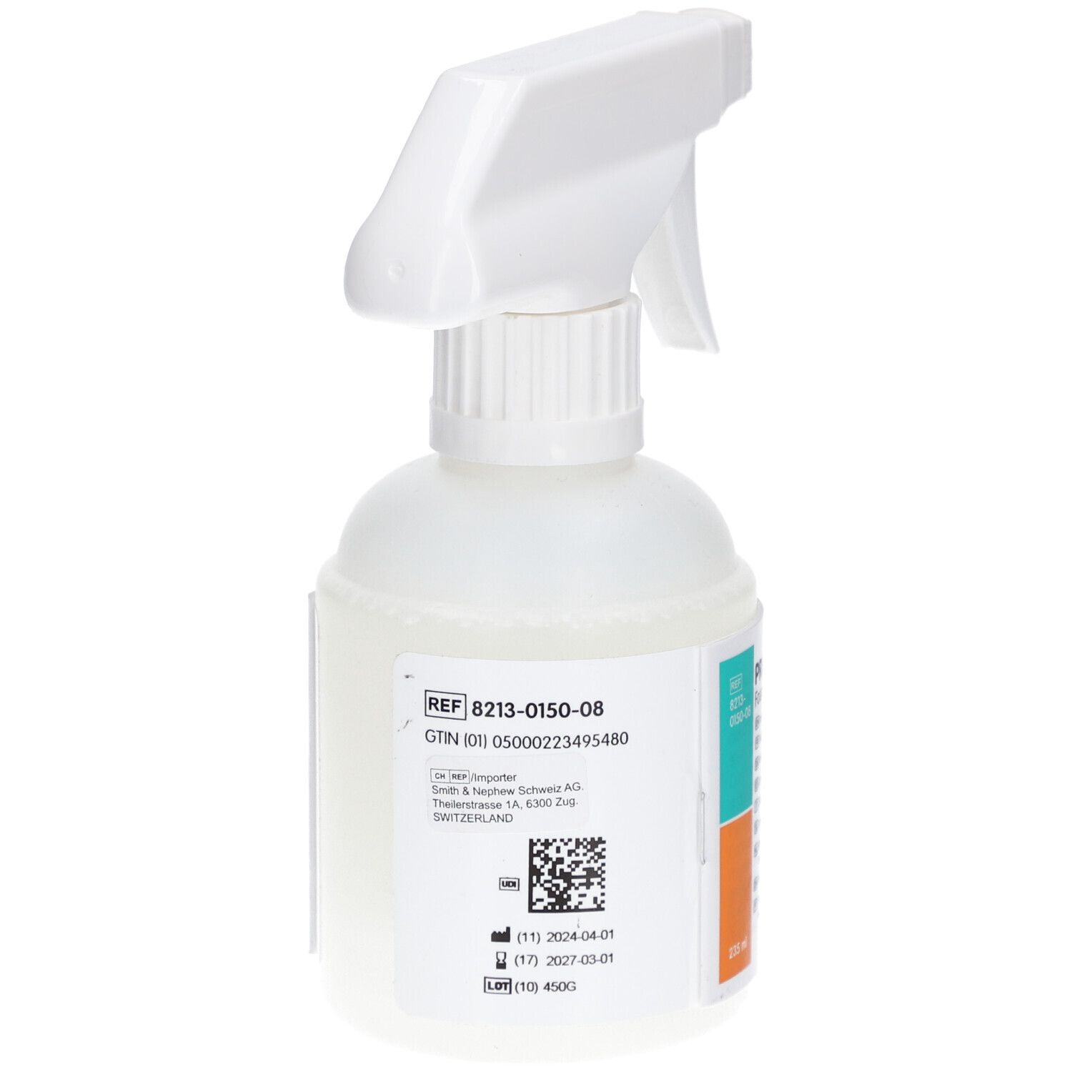 Proshield Mousse & Spray. Dos du flacon avec étiquette. Code QR et informations produit.