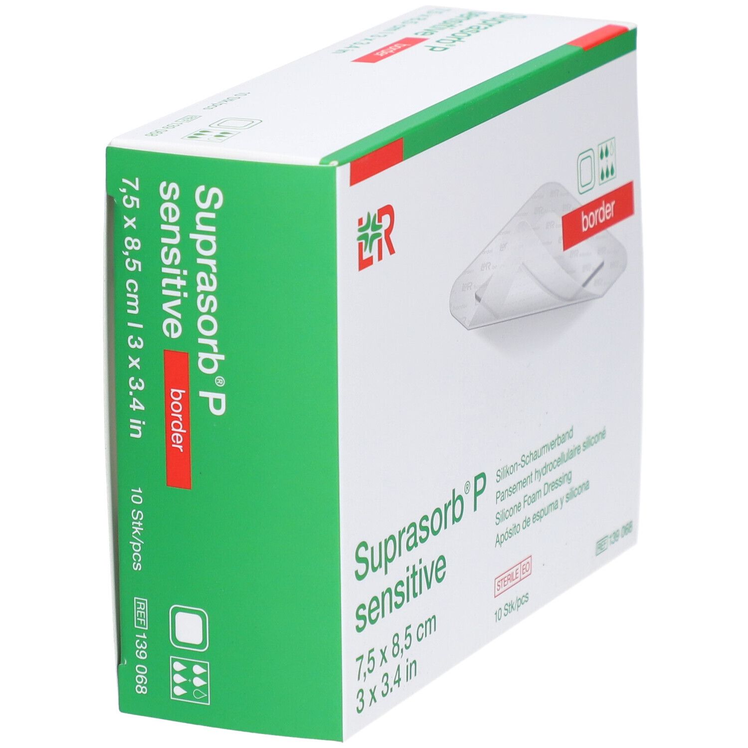 SUPRASORB P sensitive border 7.5 x 8.5 cm