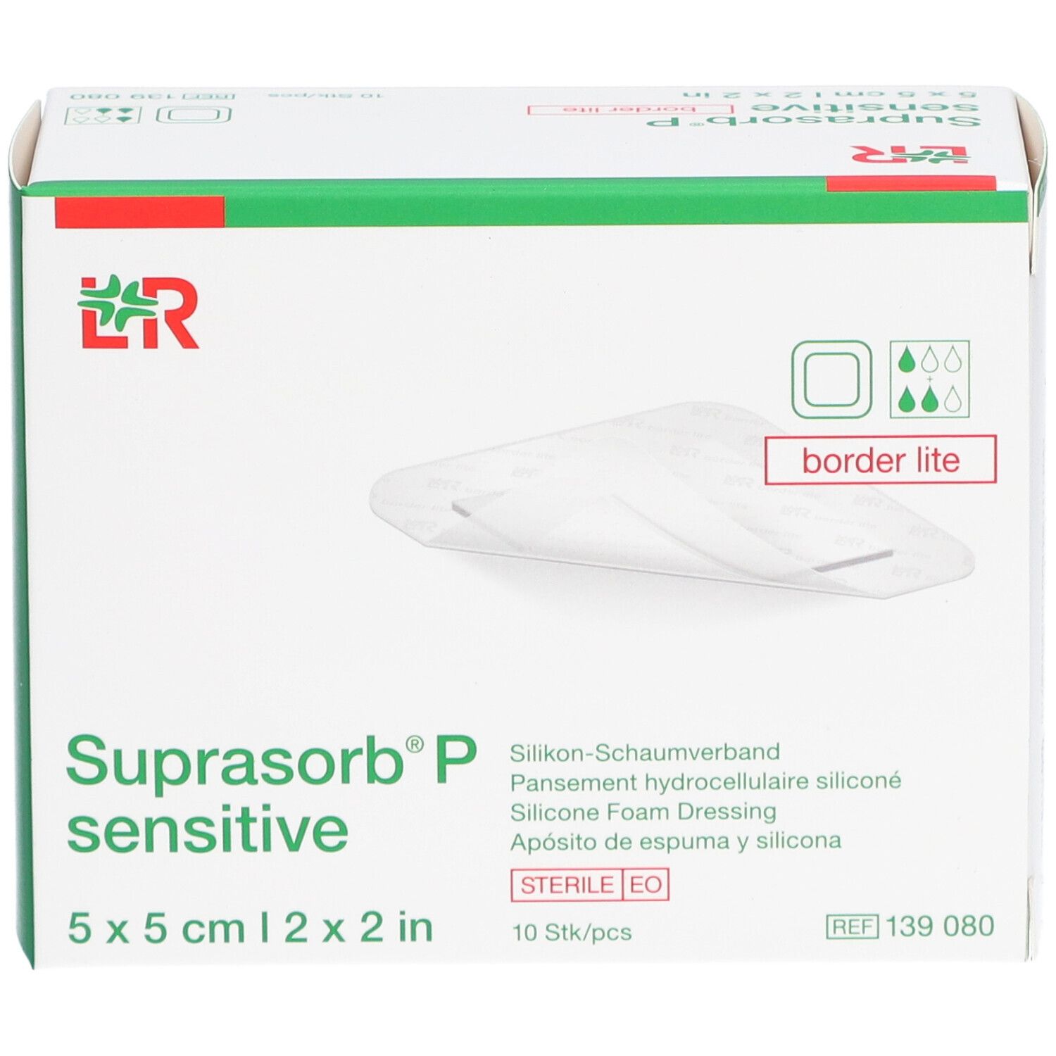 SUPRASORB P sensitive border lite 5 x 5 cm