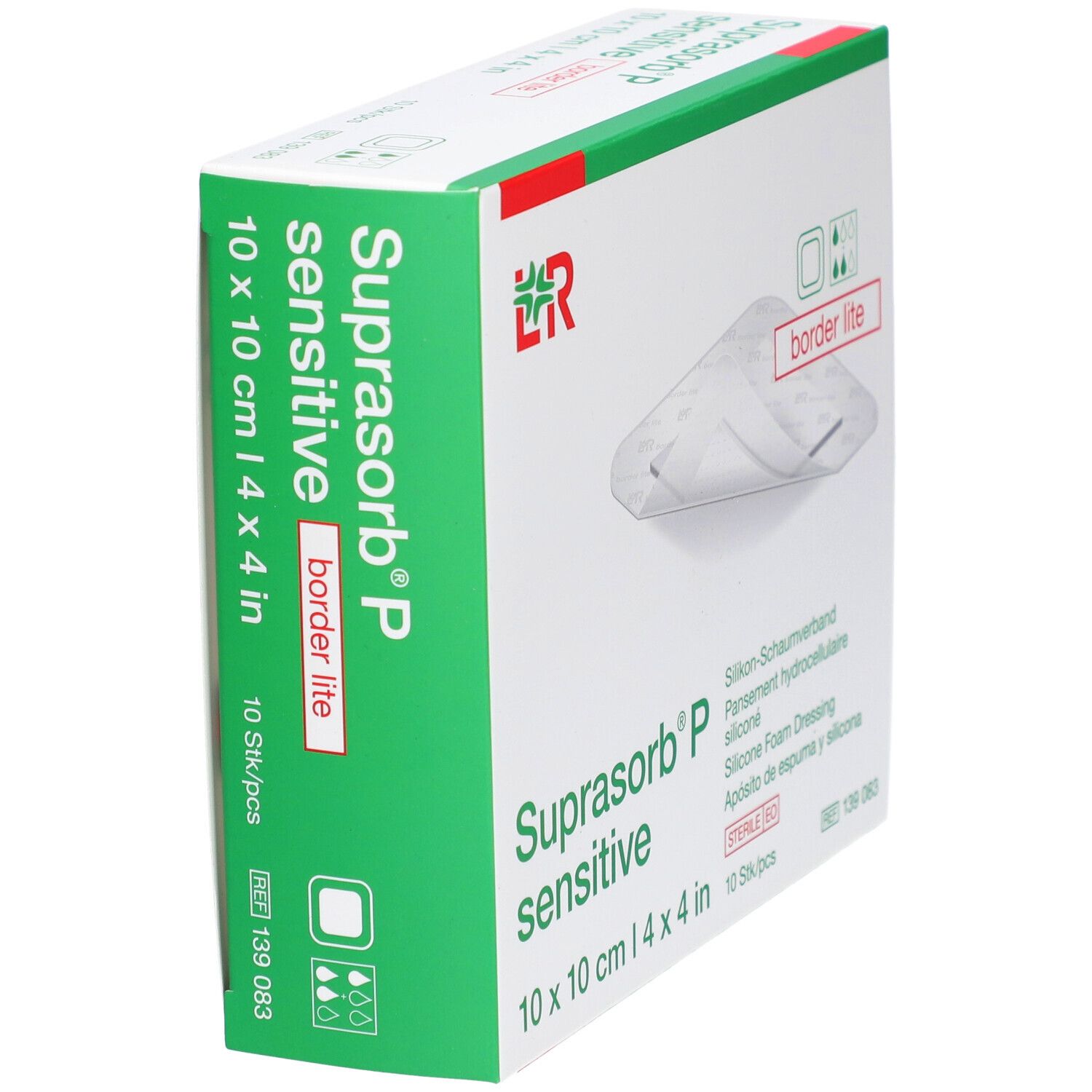 SUPRASORB P sensitive border lite 10 x 10 cm