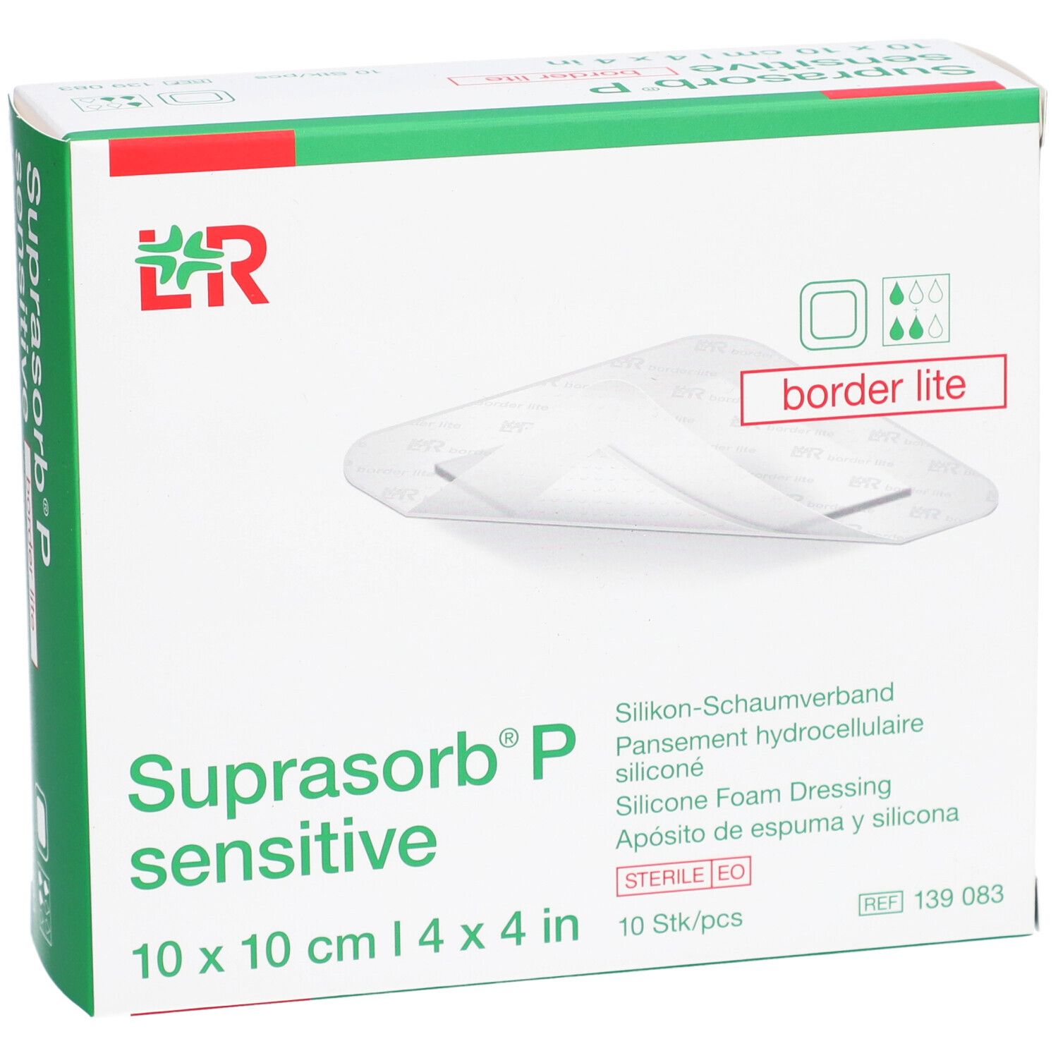 SUPRASORB P sensitive border lite 10 x 10 cm